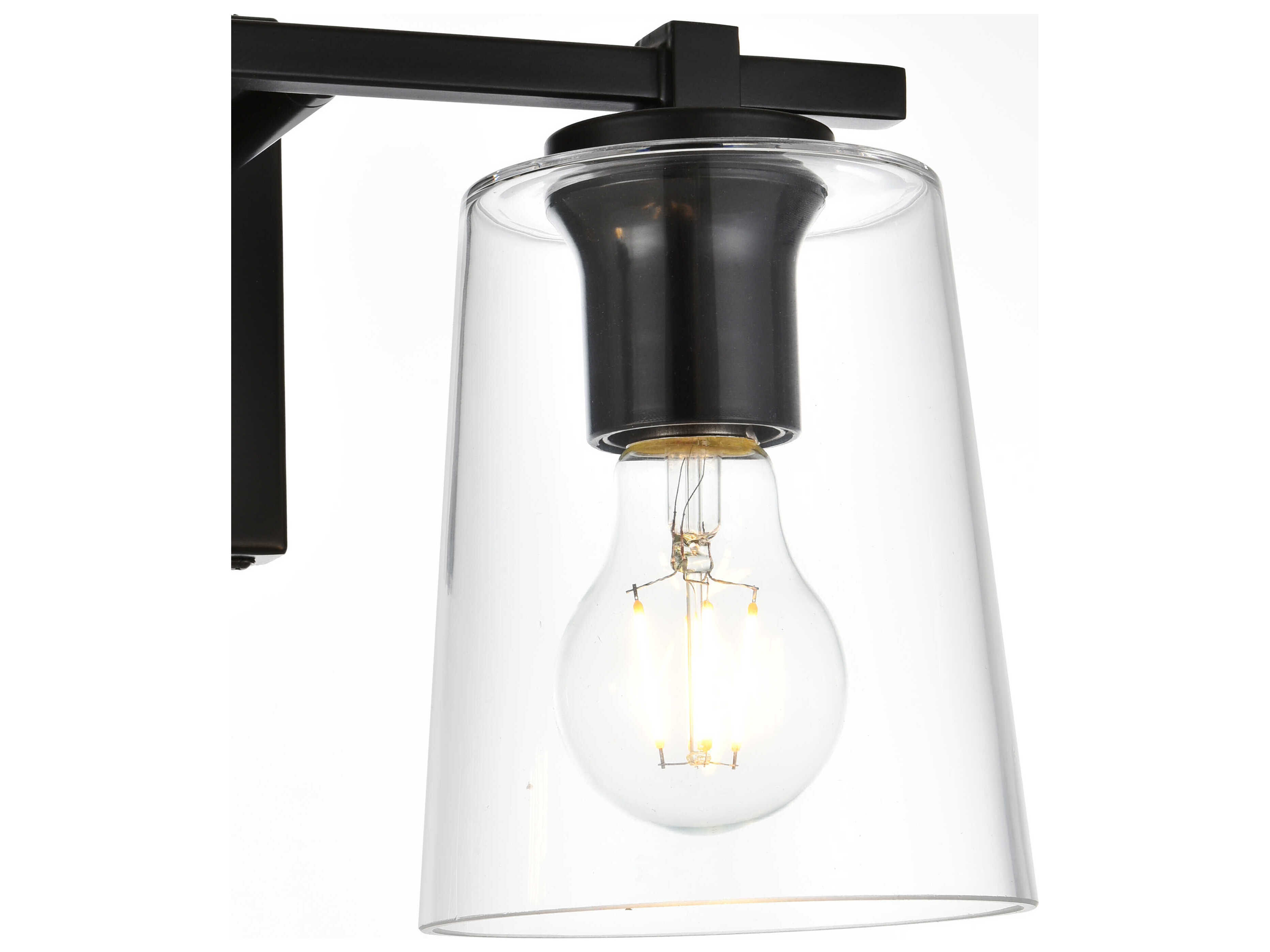 Elegant Lighting Kacey 2-Light Black Glass Vanity Light