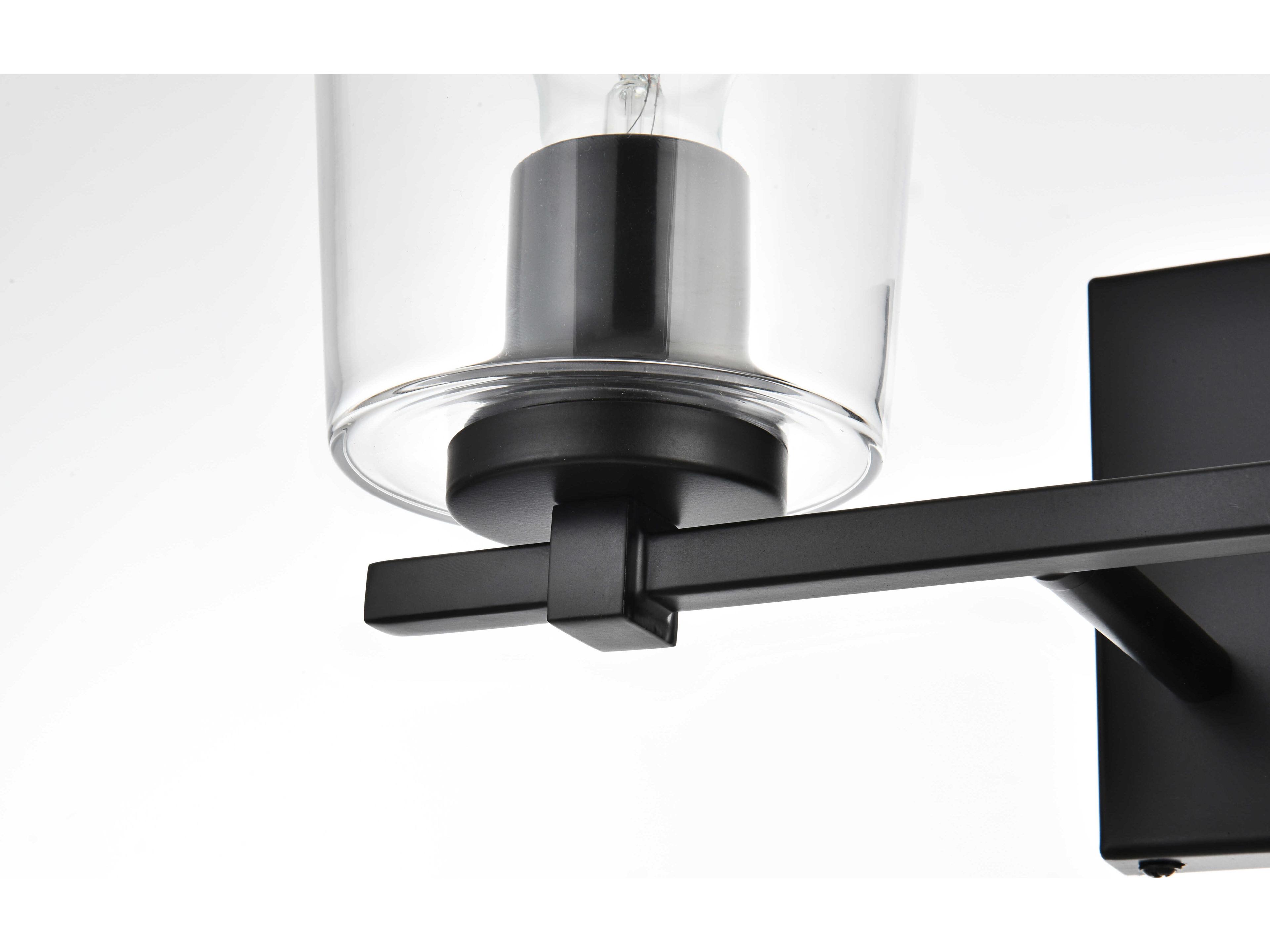 Elegant Lighting Kacey 2-Light Black Glass Vanity Light