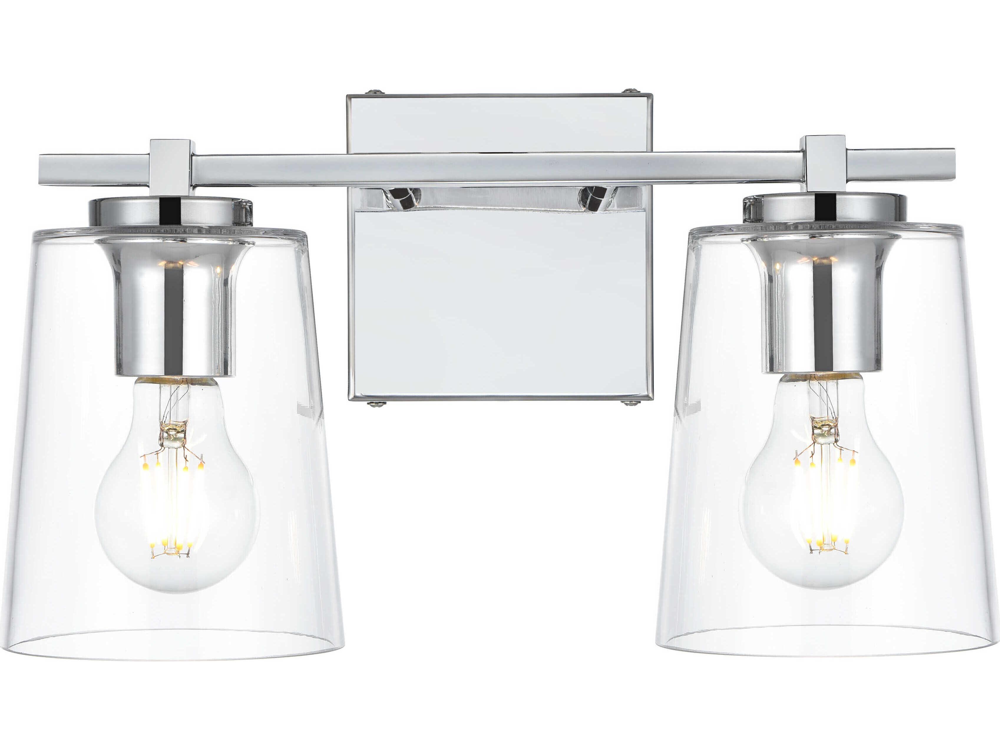 Elegant Lighting Kacey 2-Light Chrome Glass Vanity Light