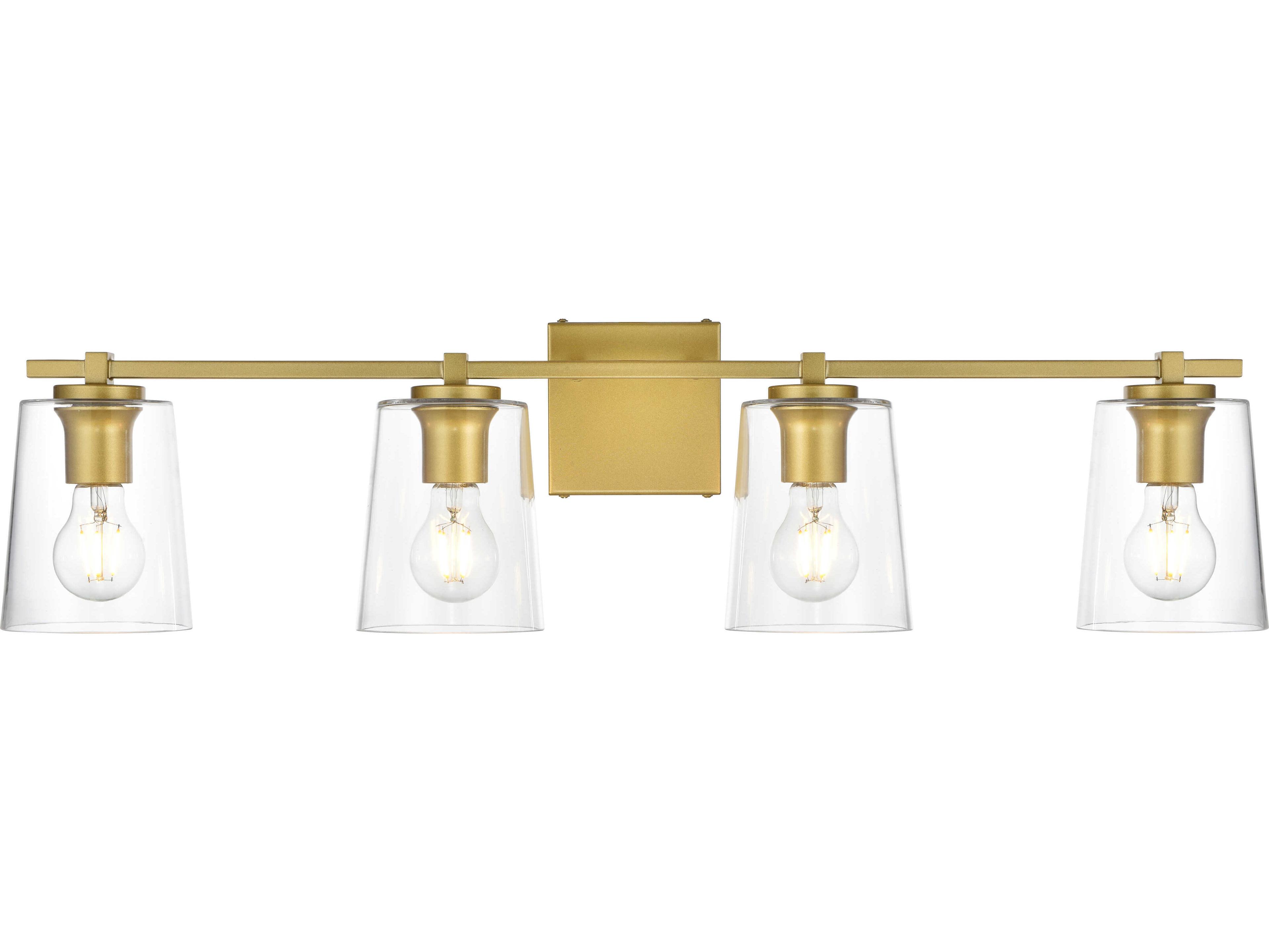 Elegant Lighting Kacey 4-Light Brass Glass Vanity Light