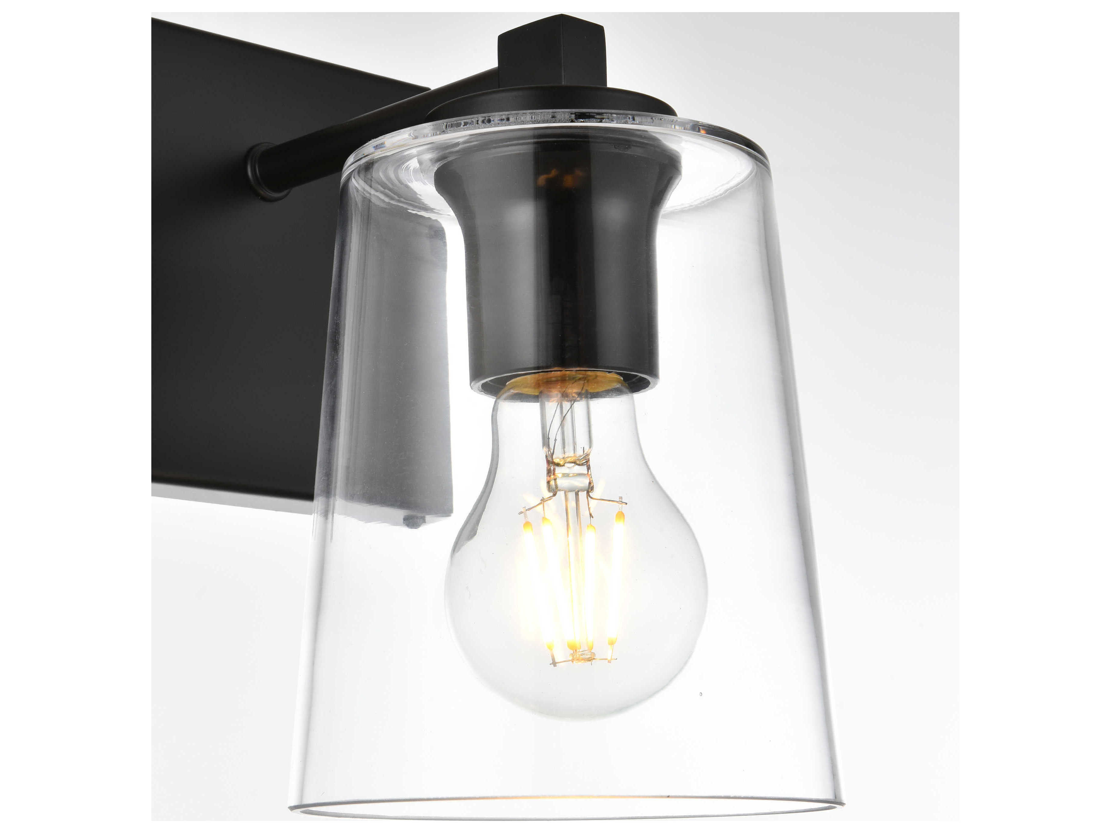 Elegant Lighting Kacey 1-Light Black Glass Wall Sconce