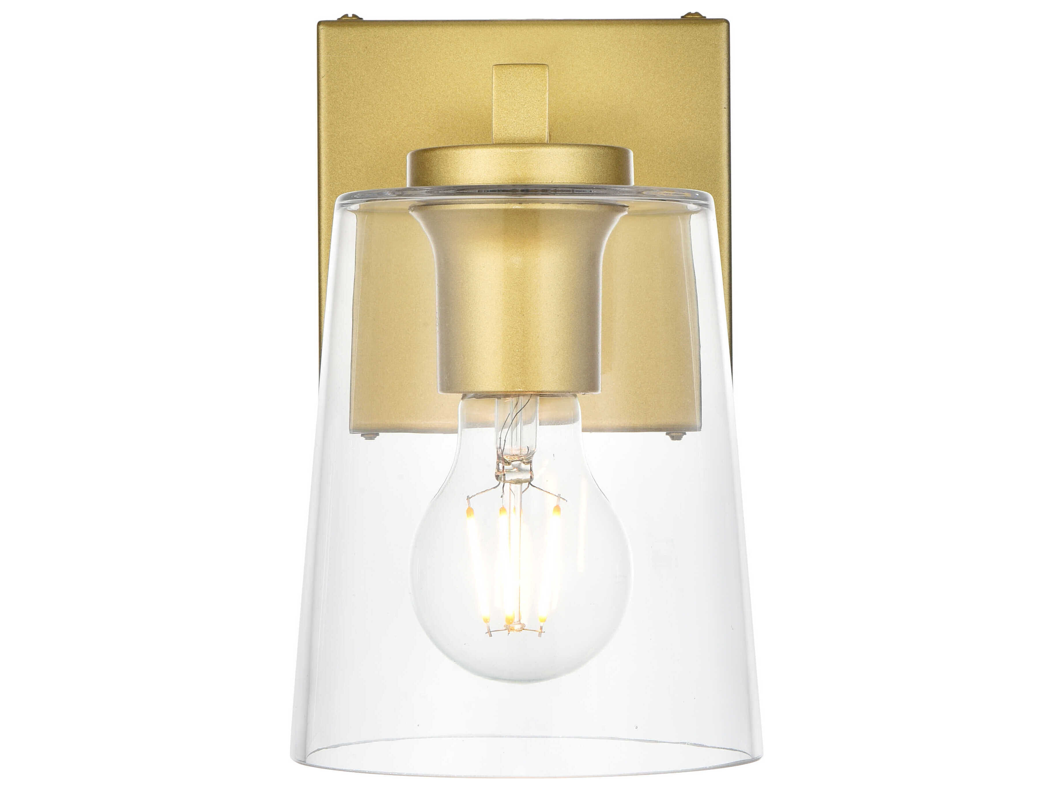 Elegant Lighting Kacey 1-Light Brass Glass Wall Sconce