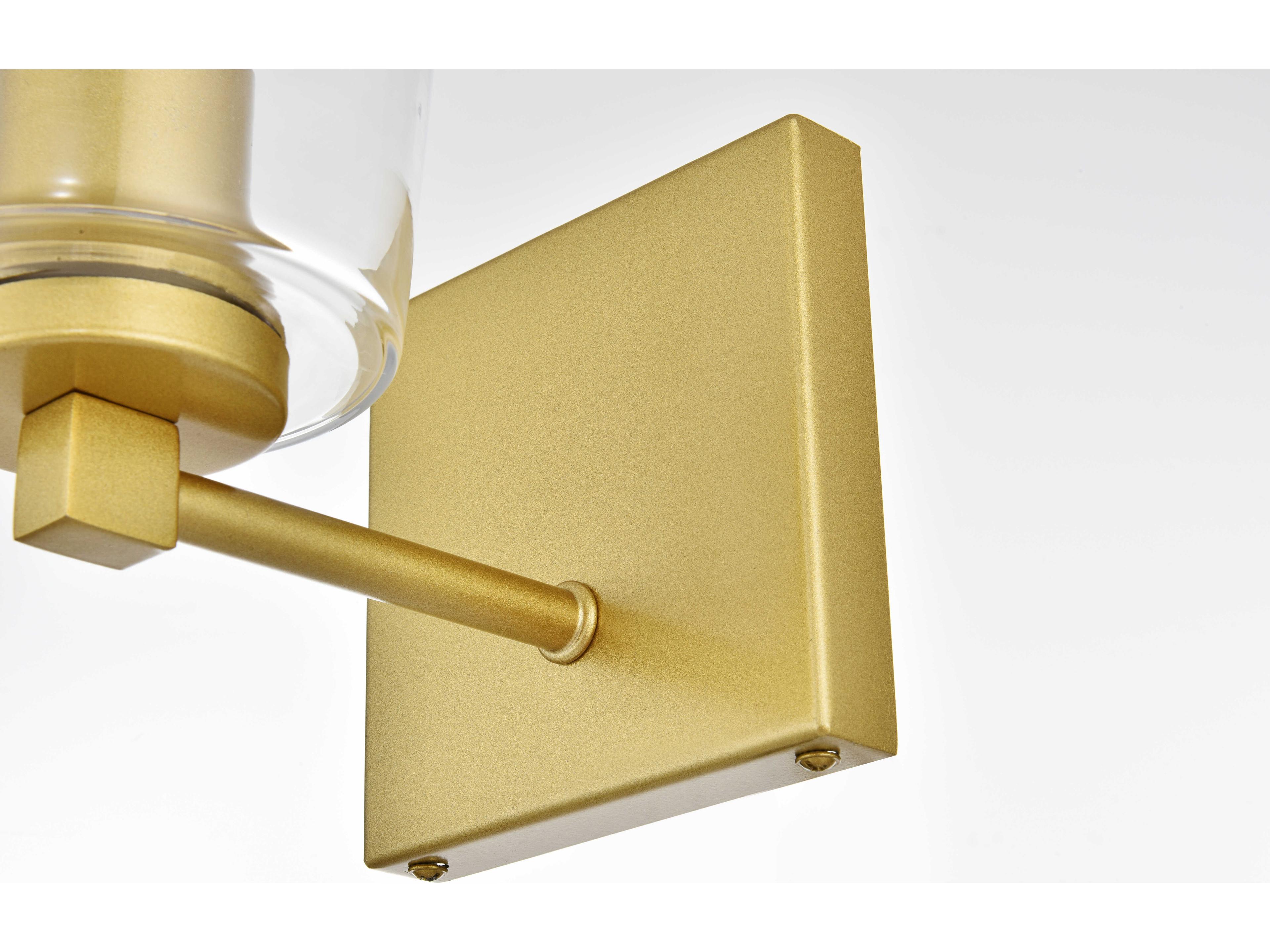 Elegant Lighting Kacey 1-Light Brass Glass Wall Sconce