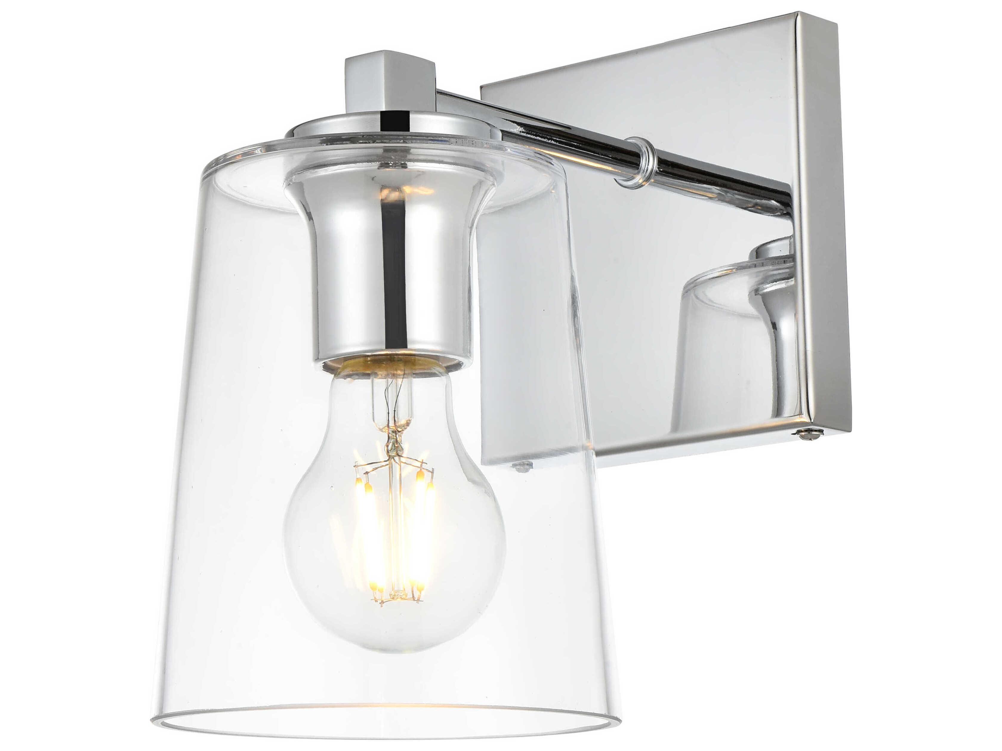 Elegant Lighting Kacey 1-Light Chrome Glass Wall Sconce