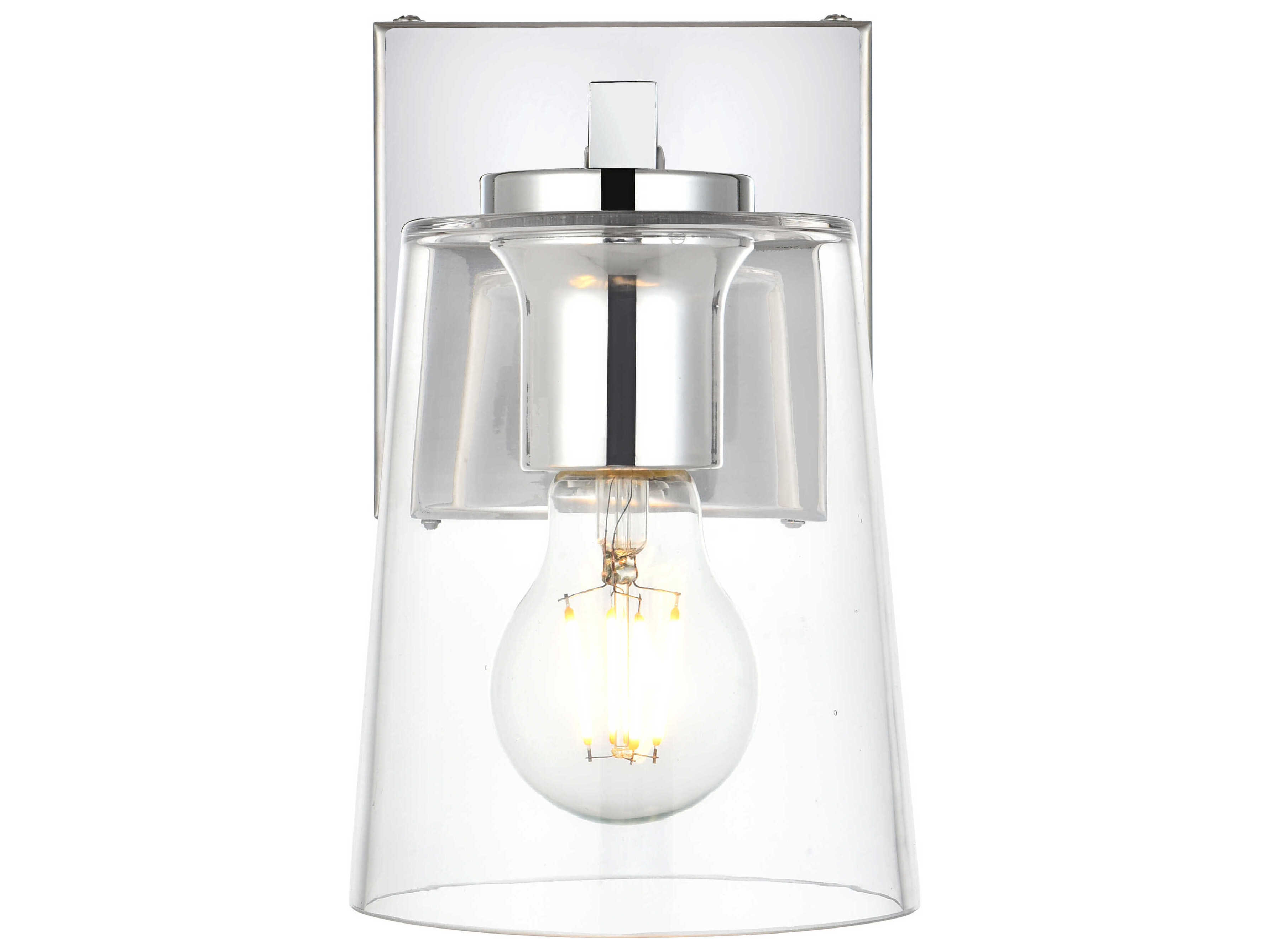 Elegant Lighting Kacey 1-Light Chrome Glass Wall Sconce