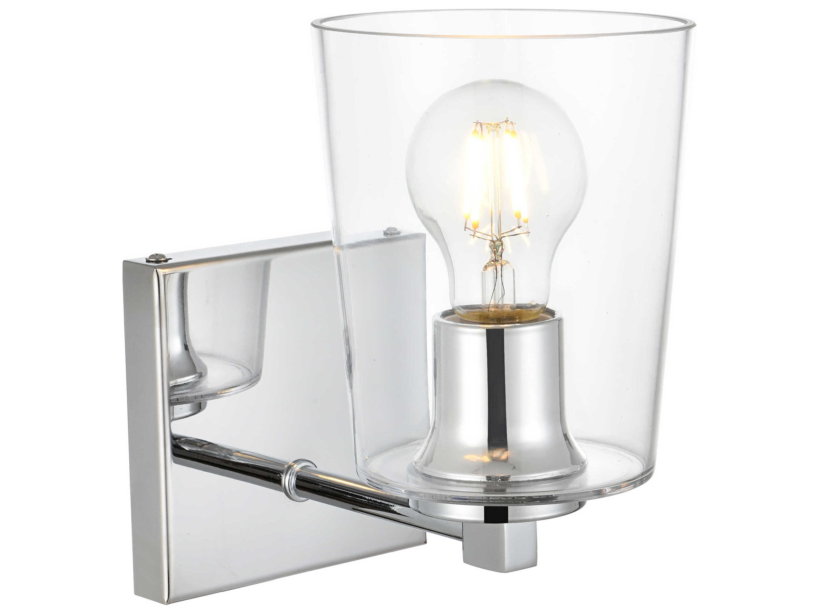 Elegant Lighting Kacey 1-Light Chrome Glass Wall Sconce