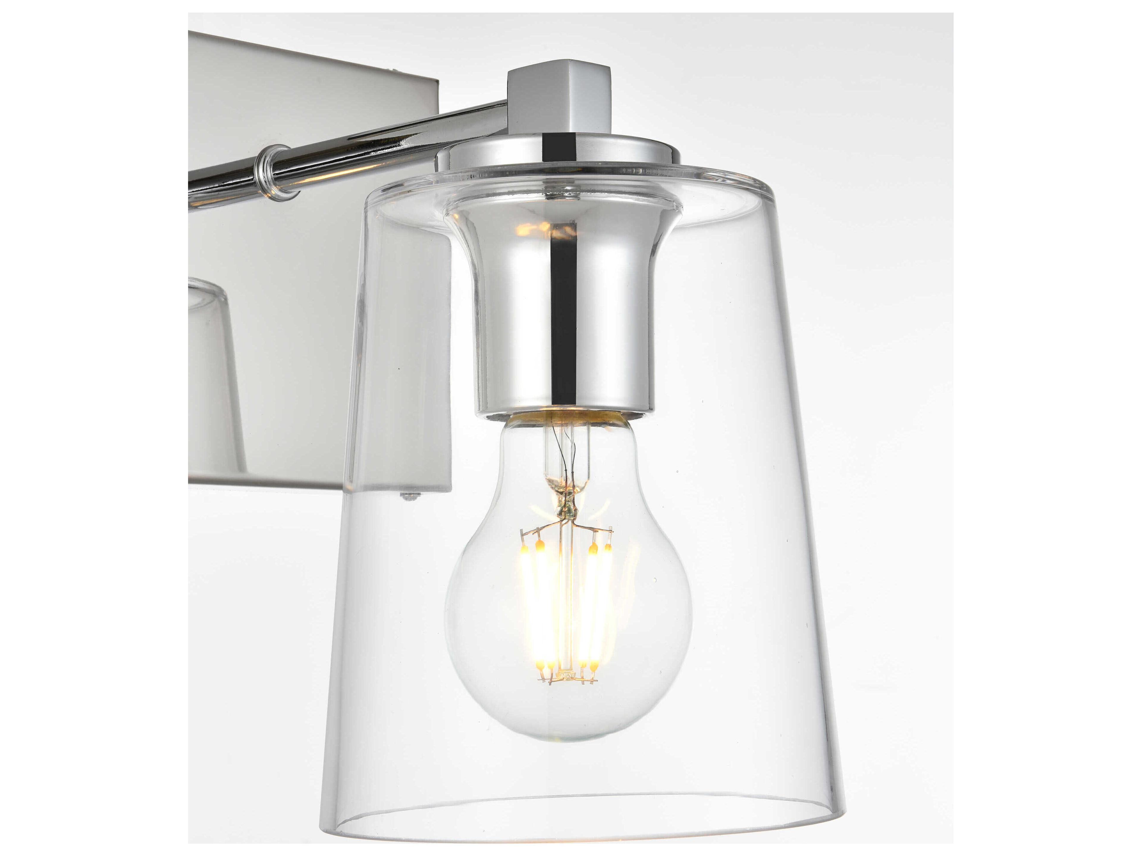 Elegant Lighting Kacey 1-Light Chrome Glass Wall Sconce