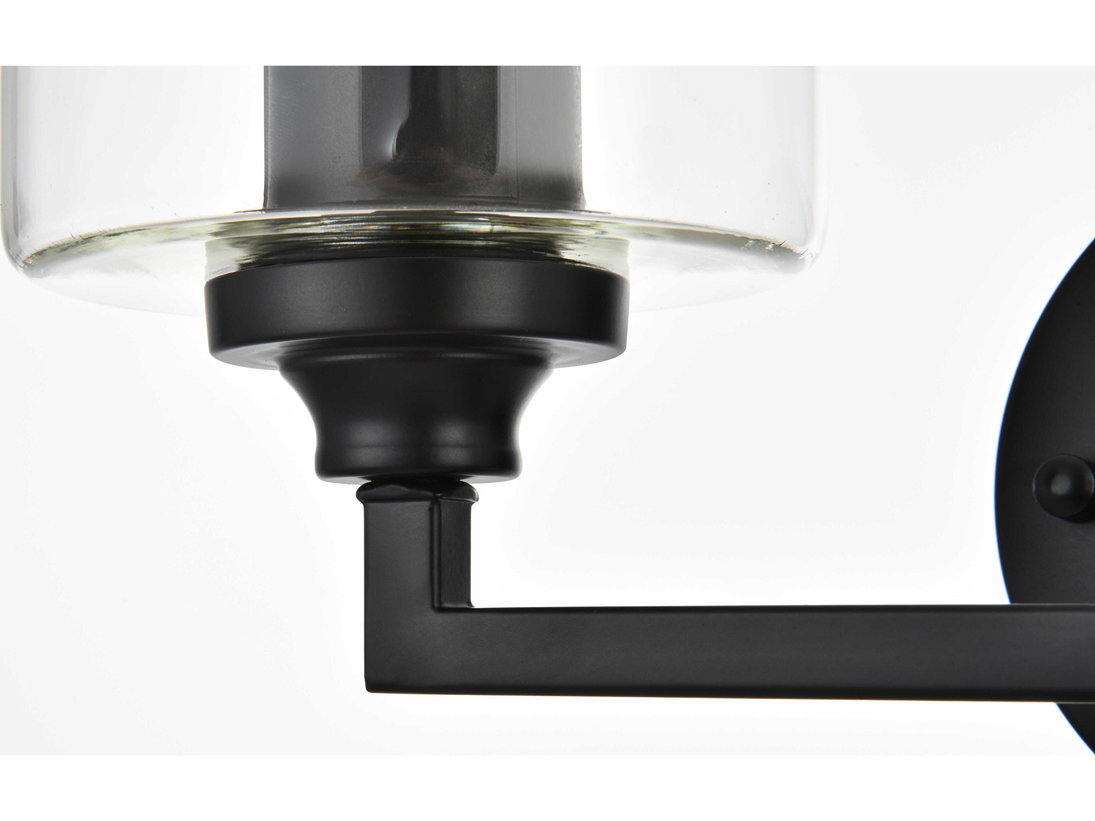 Elegant Lighting Mayson 2-Light Black Glass Vanity Light