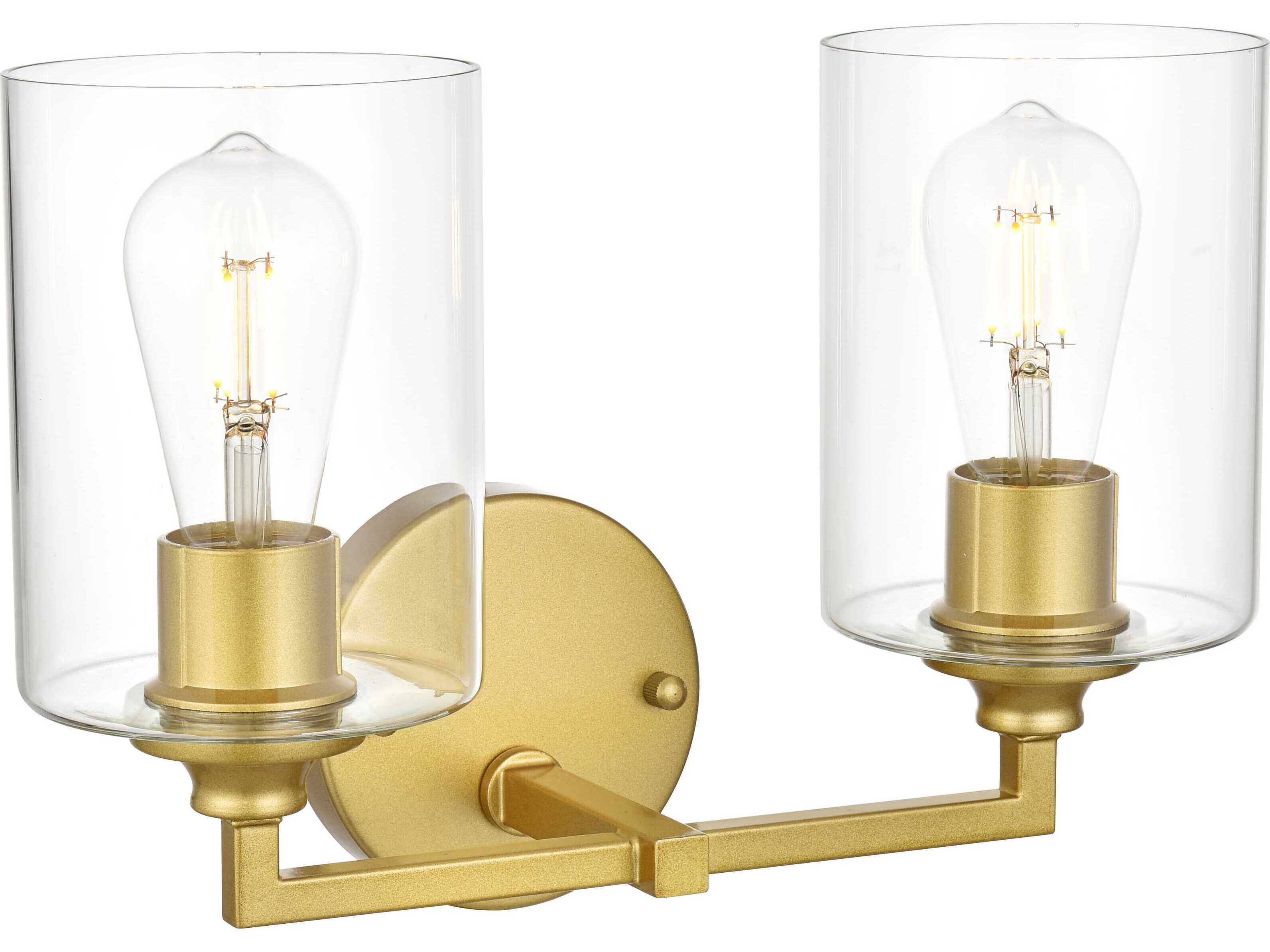 Elegant Lighting Mayson 2-Light Brass Glass Vanity Light