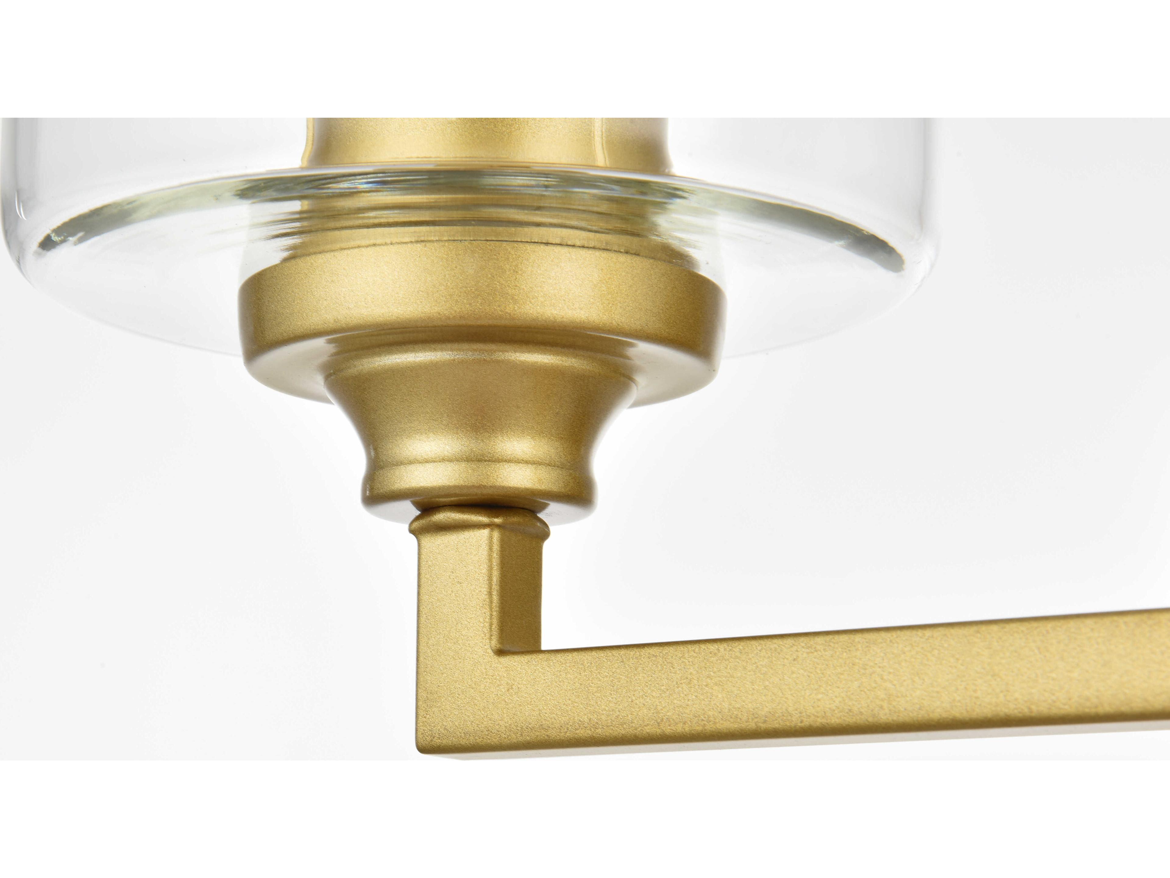 Elegant Lighting Mayson 2-Light Brass Glass Vanity Light