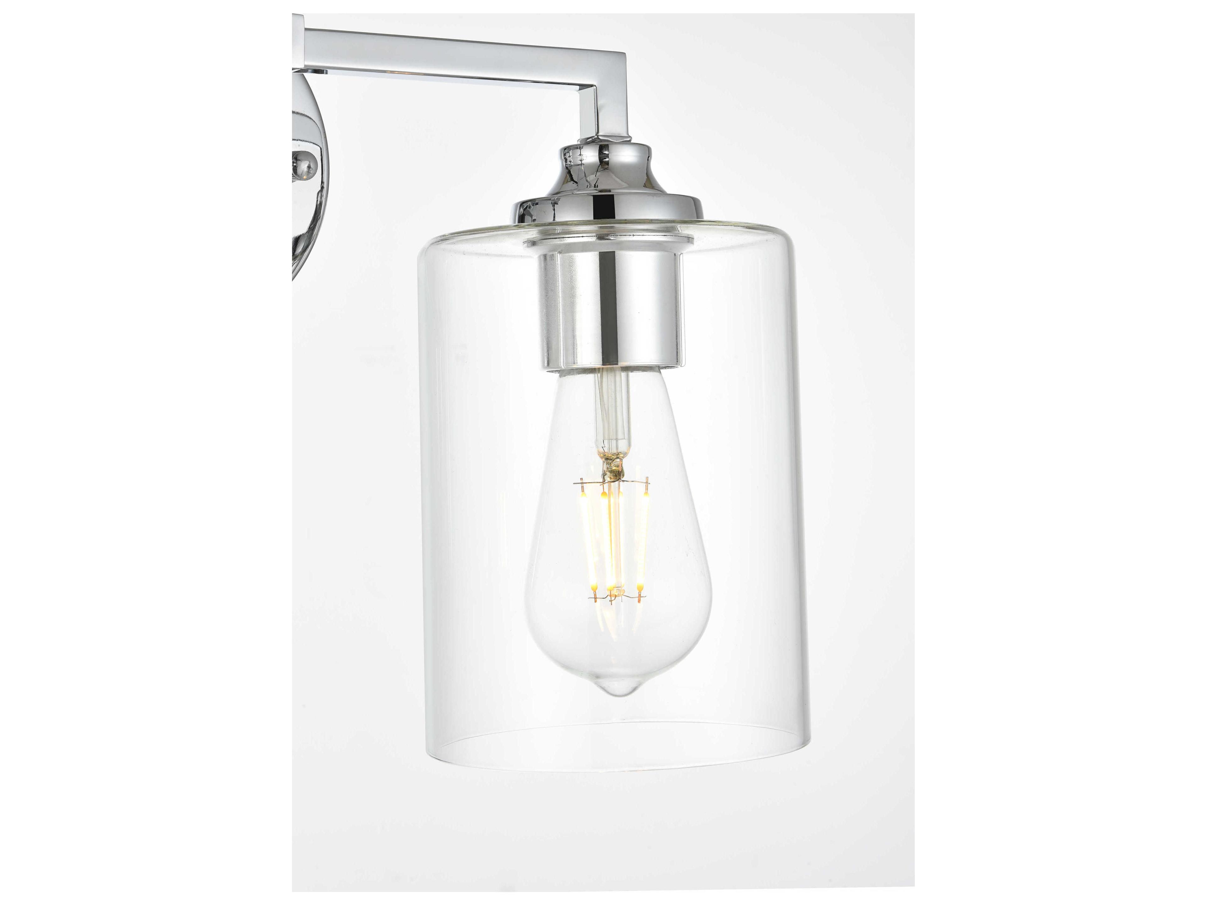 Elegant Lighting Mayson 2-Light Chrome Glass Vanity Light