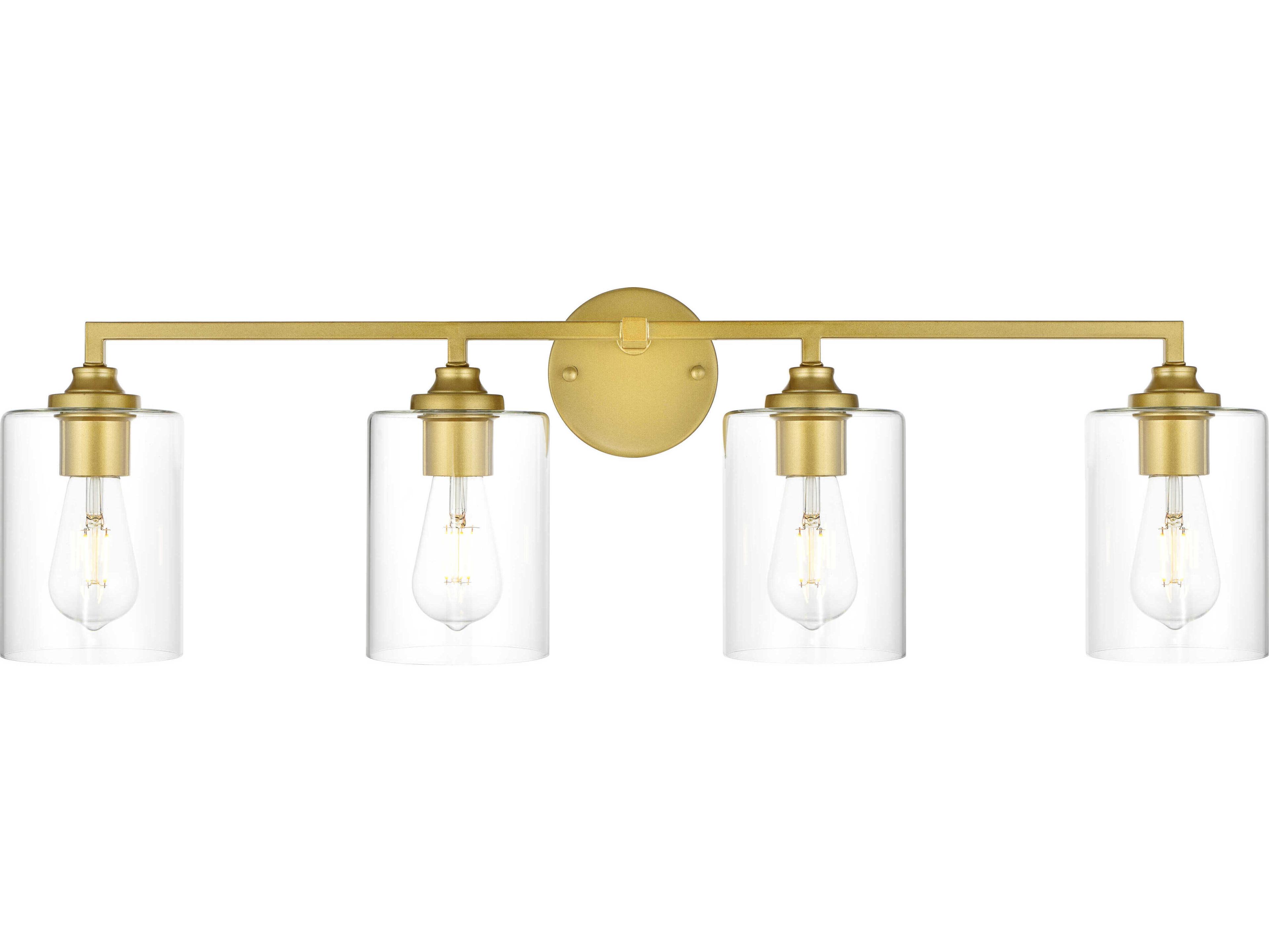 Elegant Lighting Mayson 4-Light Brass Glass Vanity Light