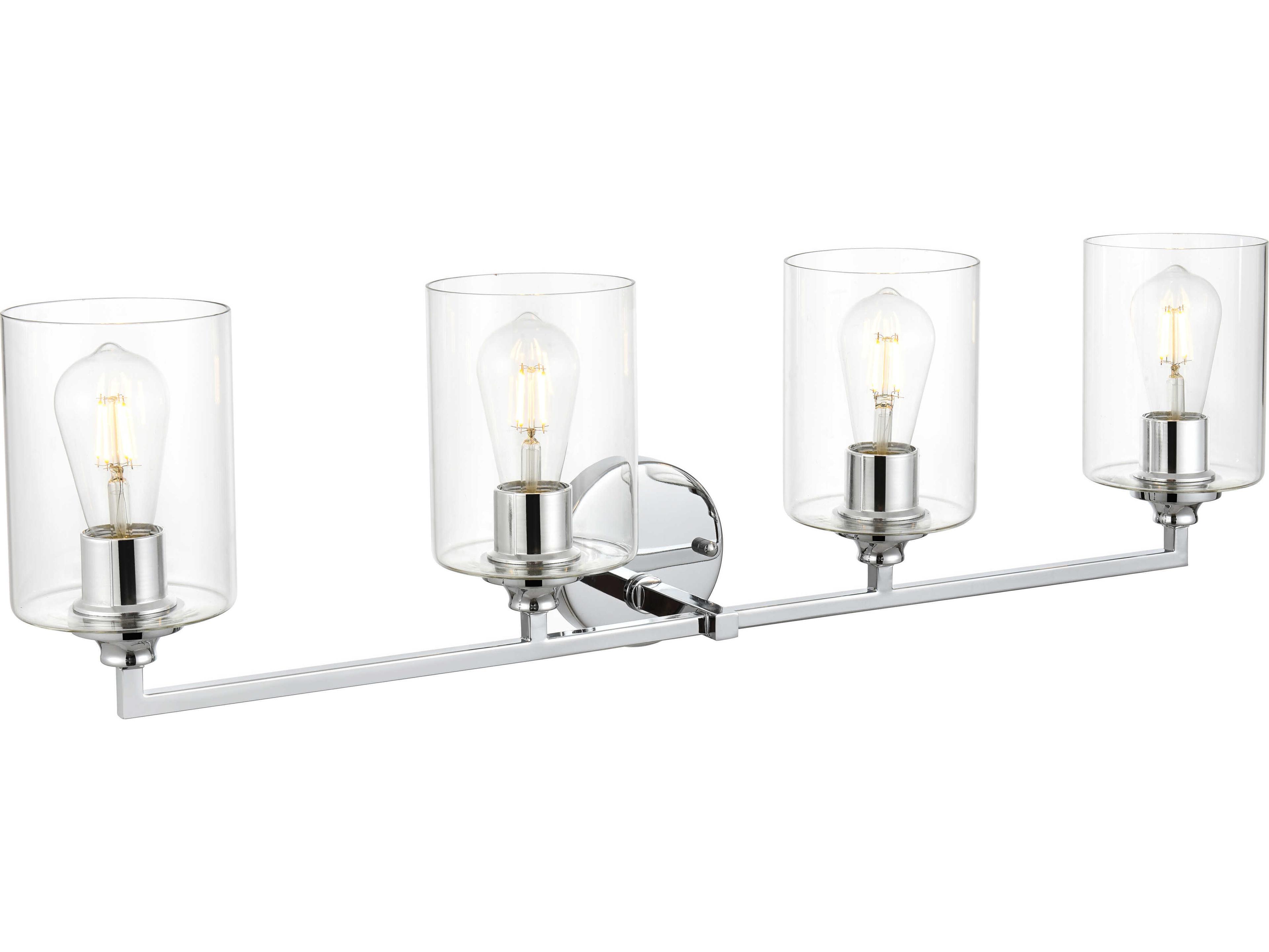 Elegant Lighting Mayson 4-Light Chrome Glass Vanity Light