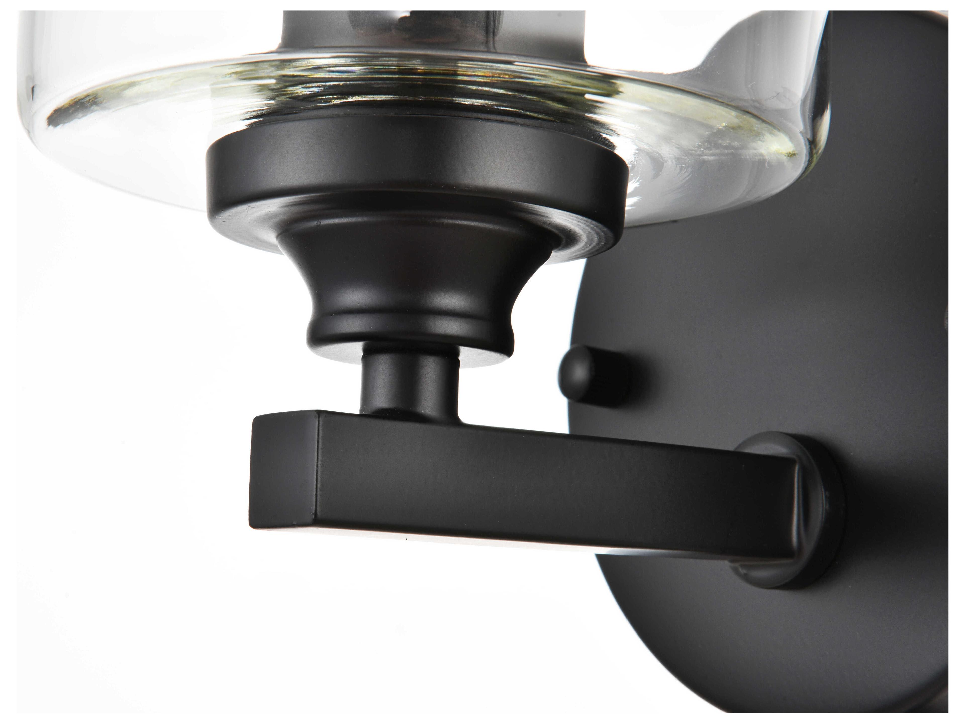 Elegant Lighting Mayson 1-Light Black Glass Wall Sconce