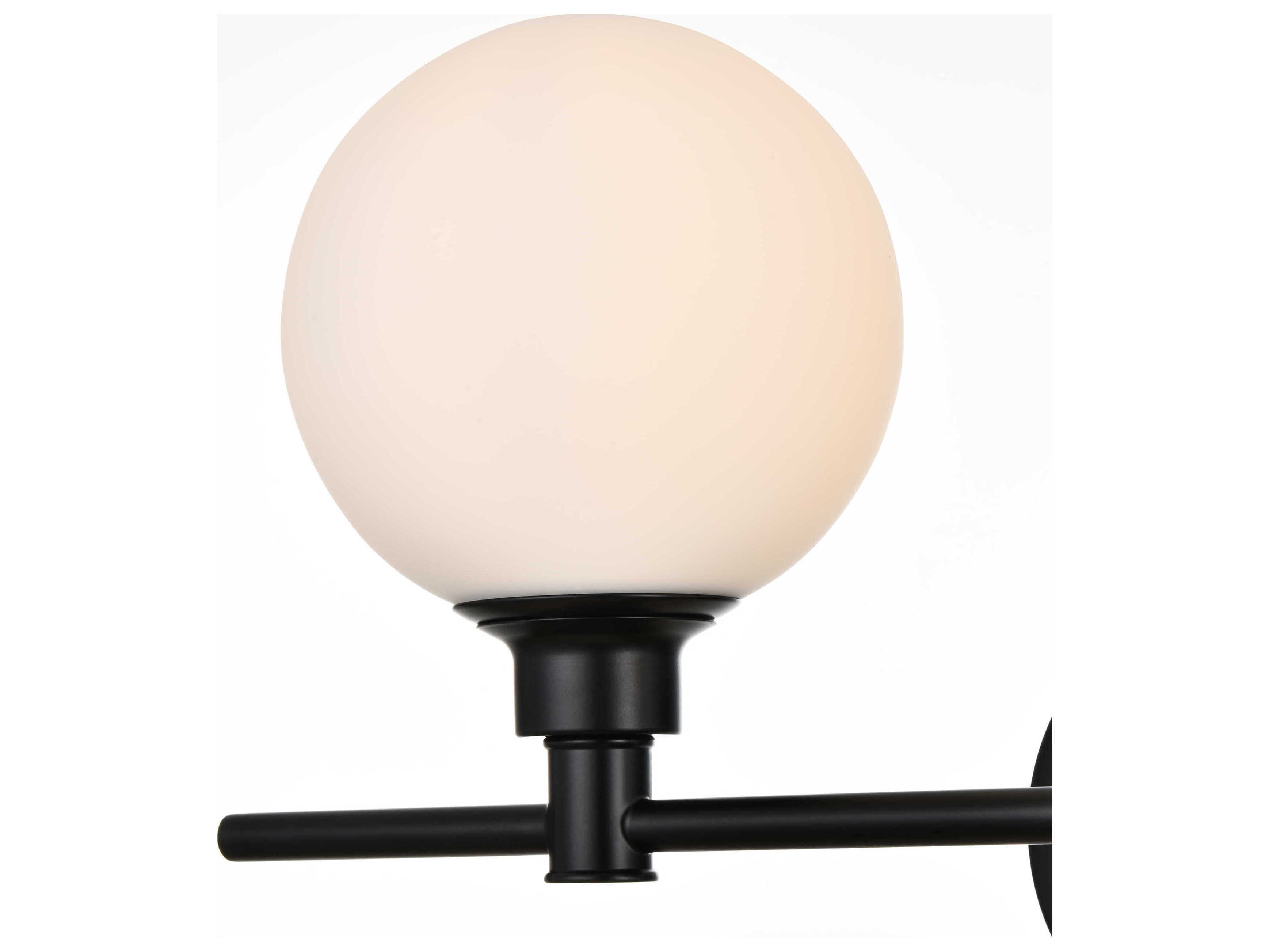 Elegant Lighting Cordelia 2-Light Black Glass Vanity Light