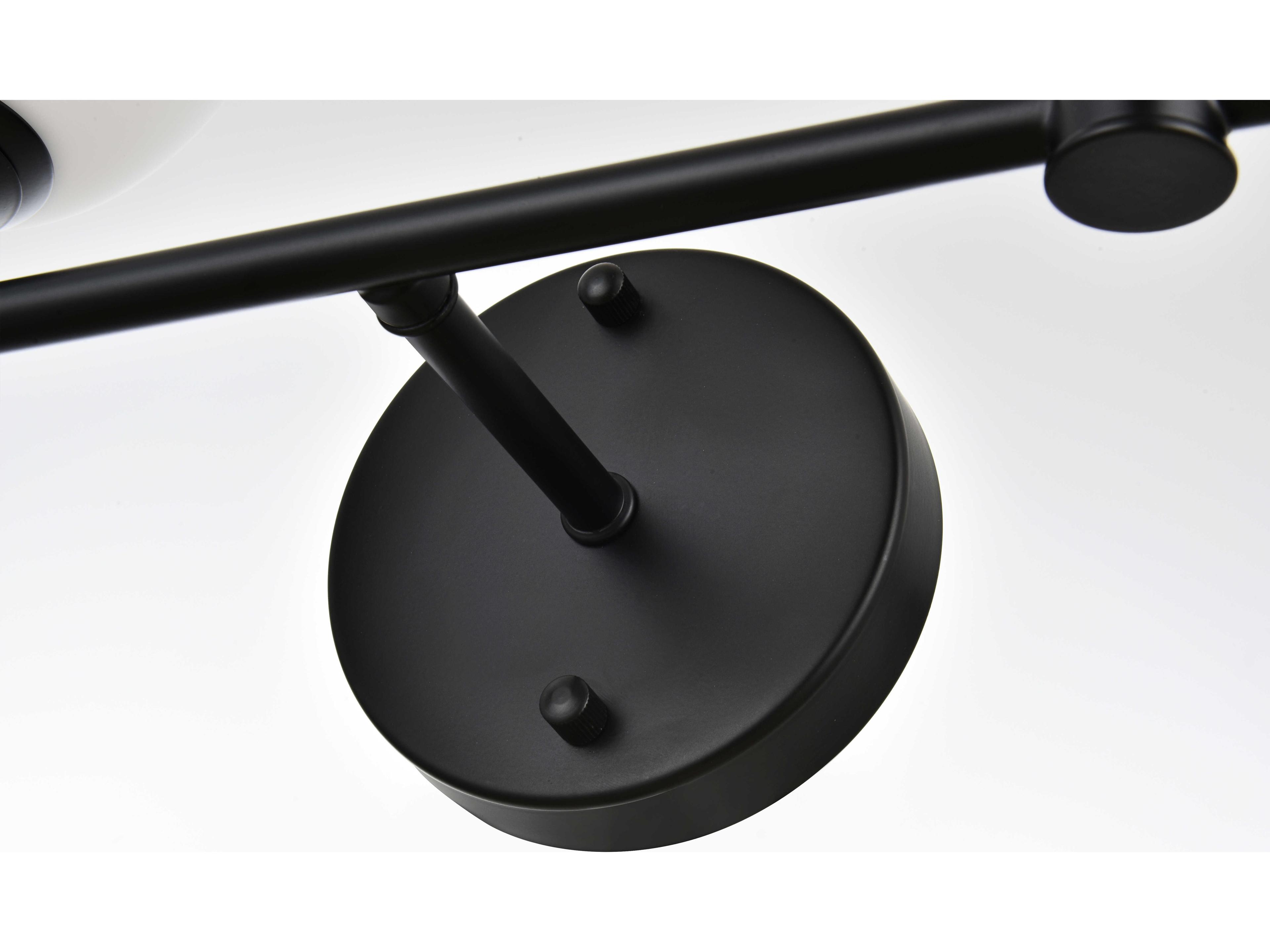 Elegant Lighting Cordelia 2-Light Black Glass Vanity Light