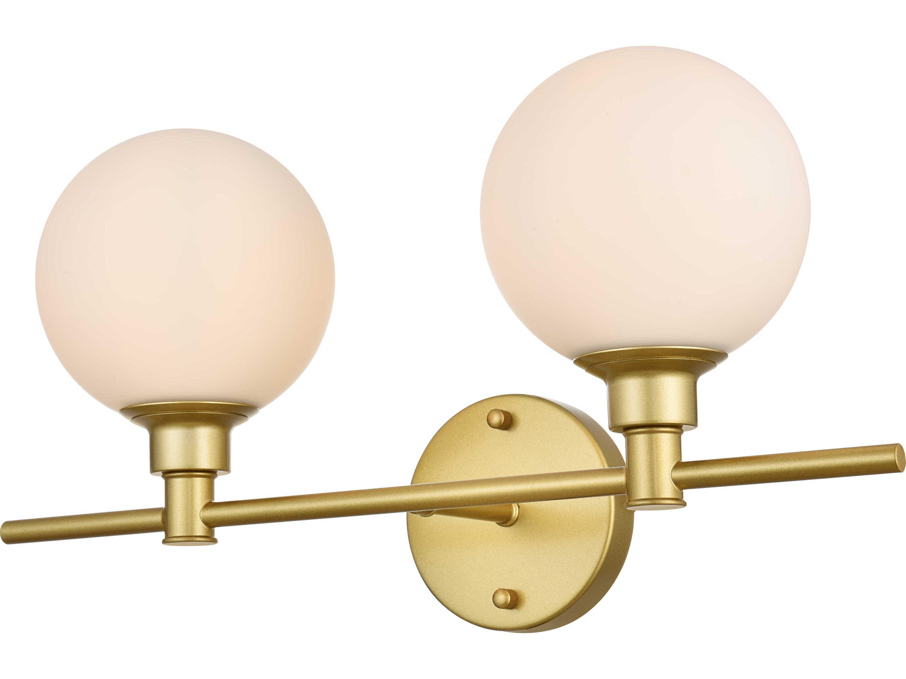 Elegant Lighting Cordelia 2-Light Brass Glass Vanity Light
