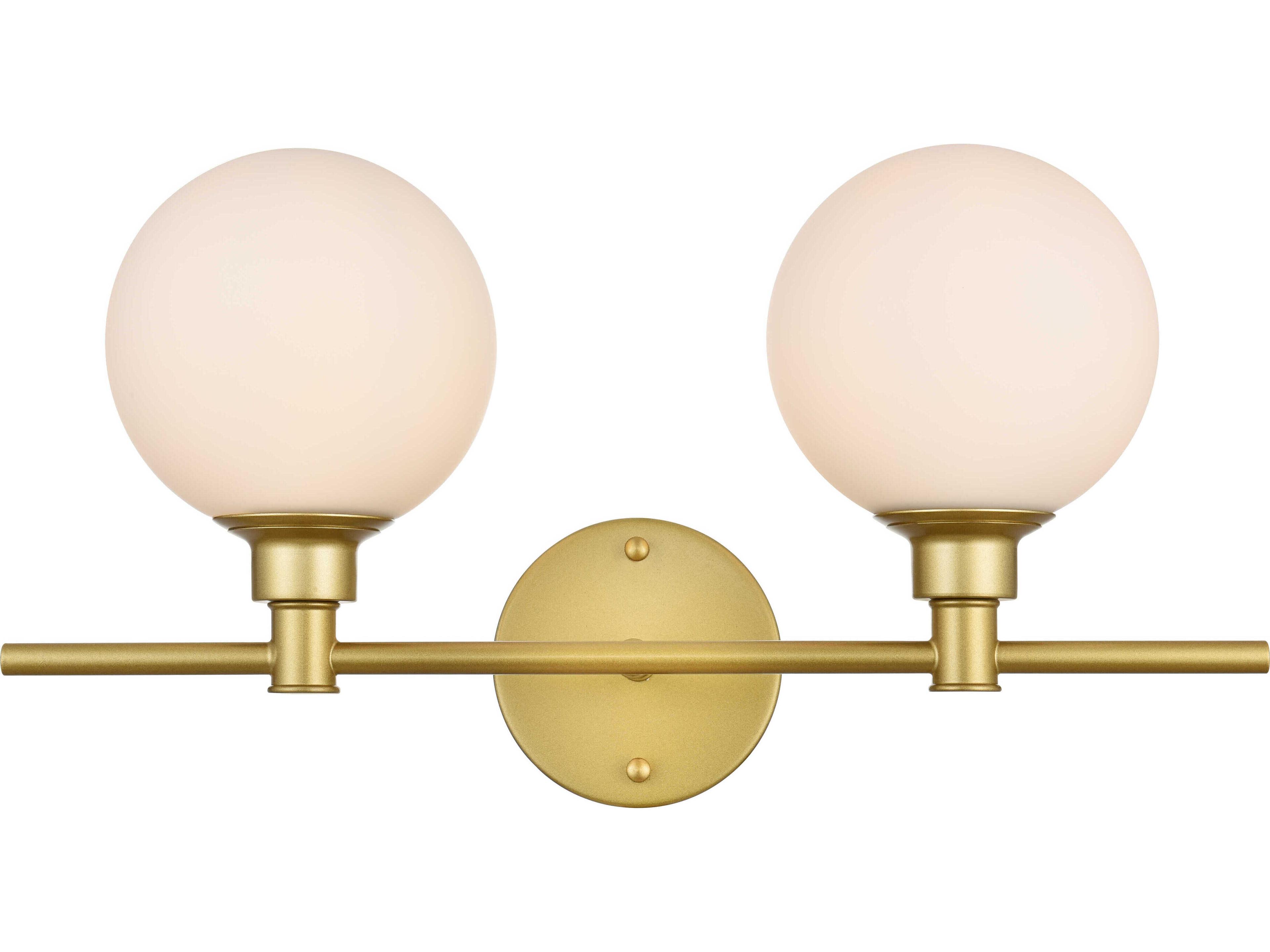 Elegant Lighting Cordelia 2-Light Brass Glass Vanity Light