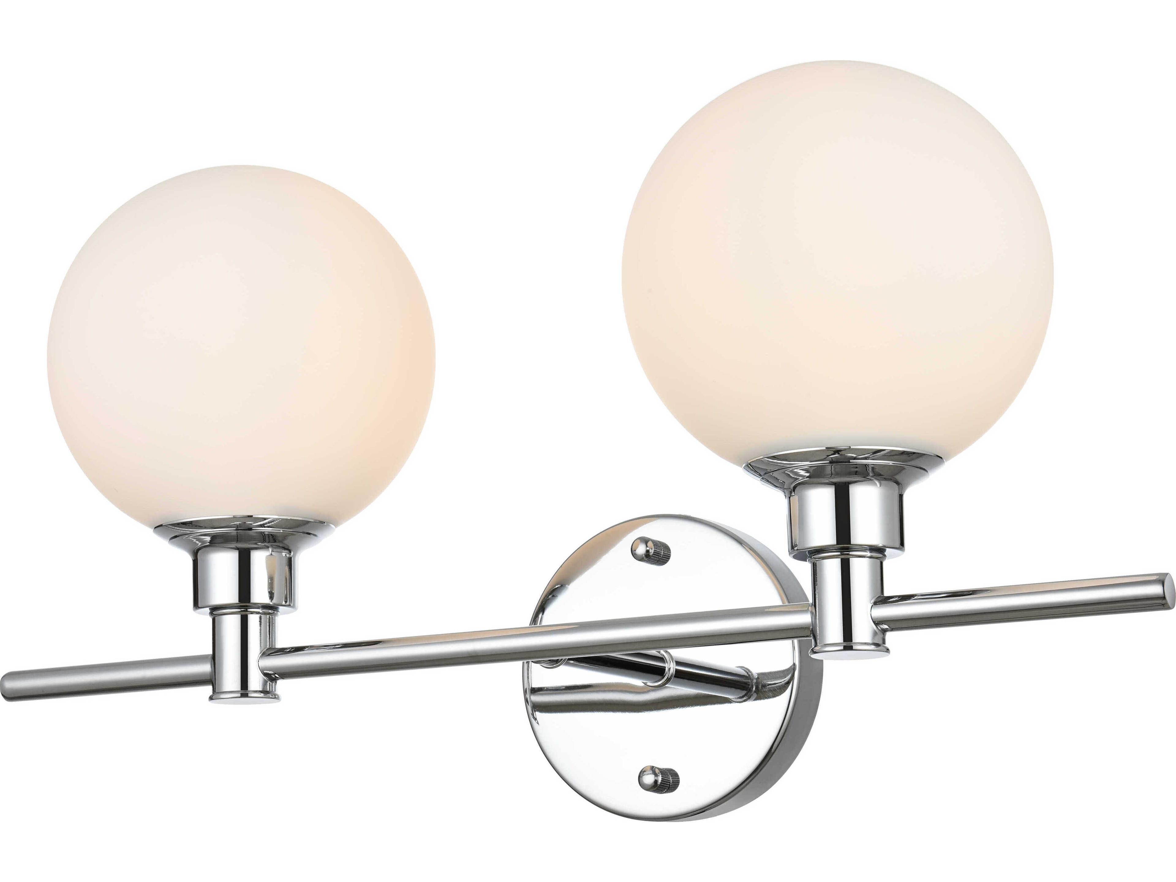 Elegant Lighting Cordelia 2-Light Chrome Glass Vanity Light