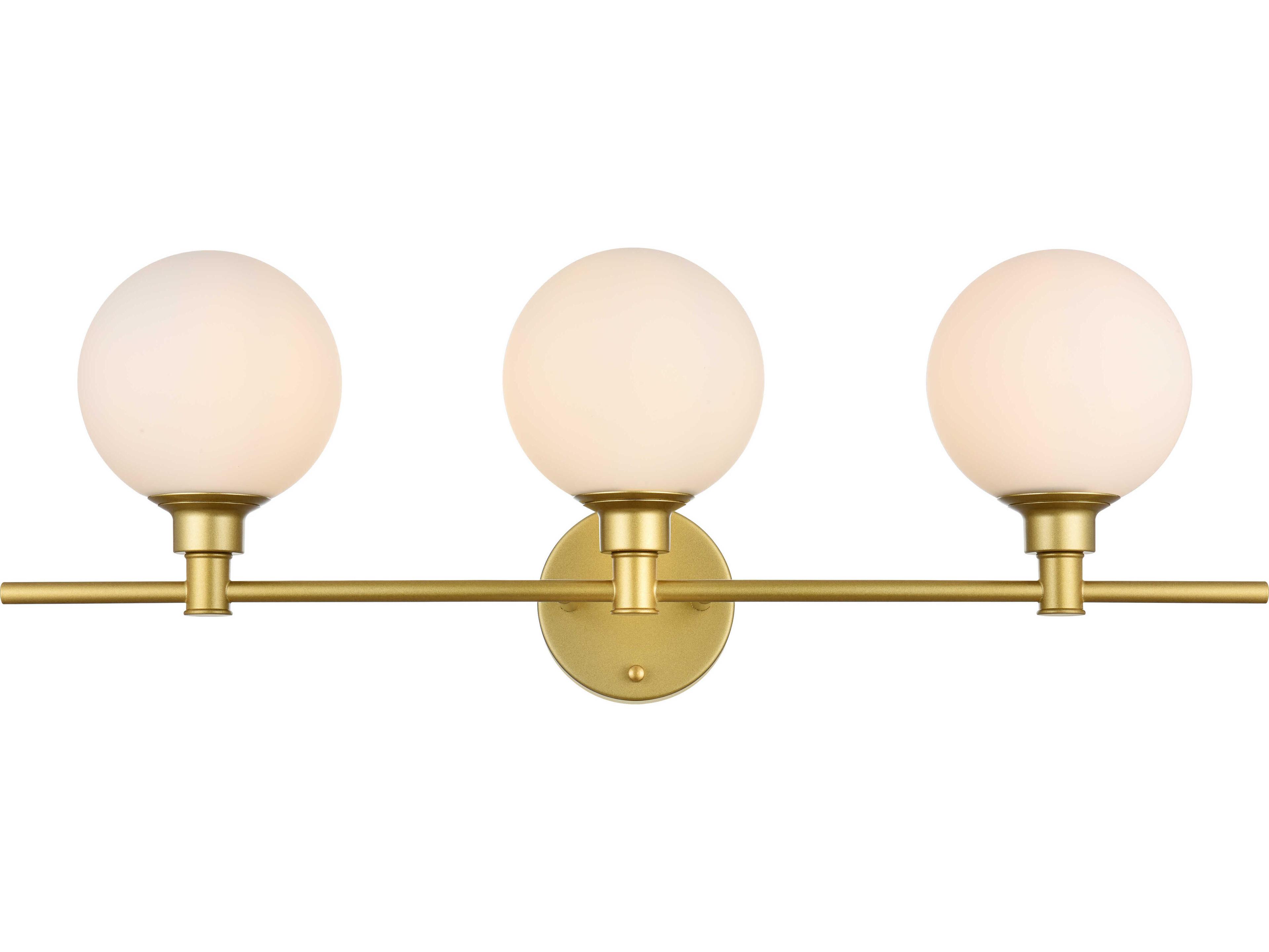 Elegant Lighting Cordelia 3-Light Brass Glass Vanity Light