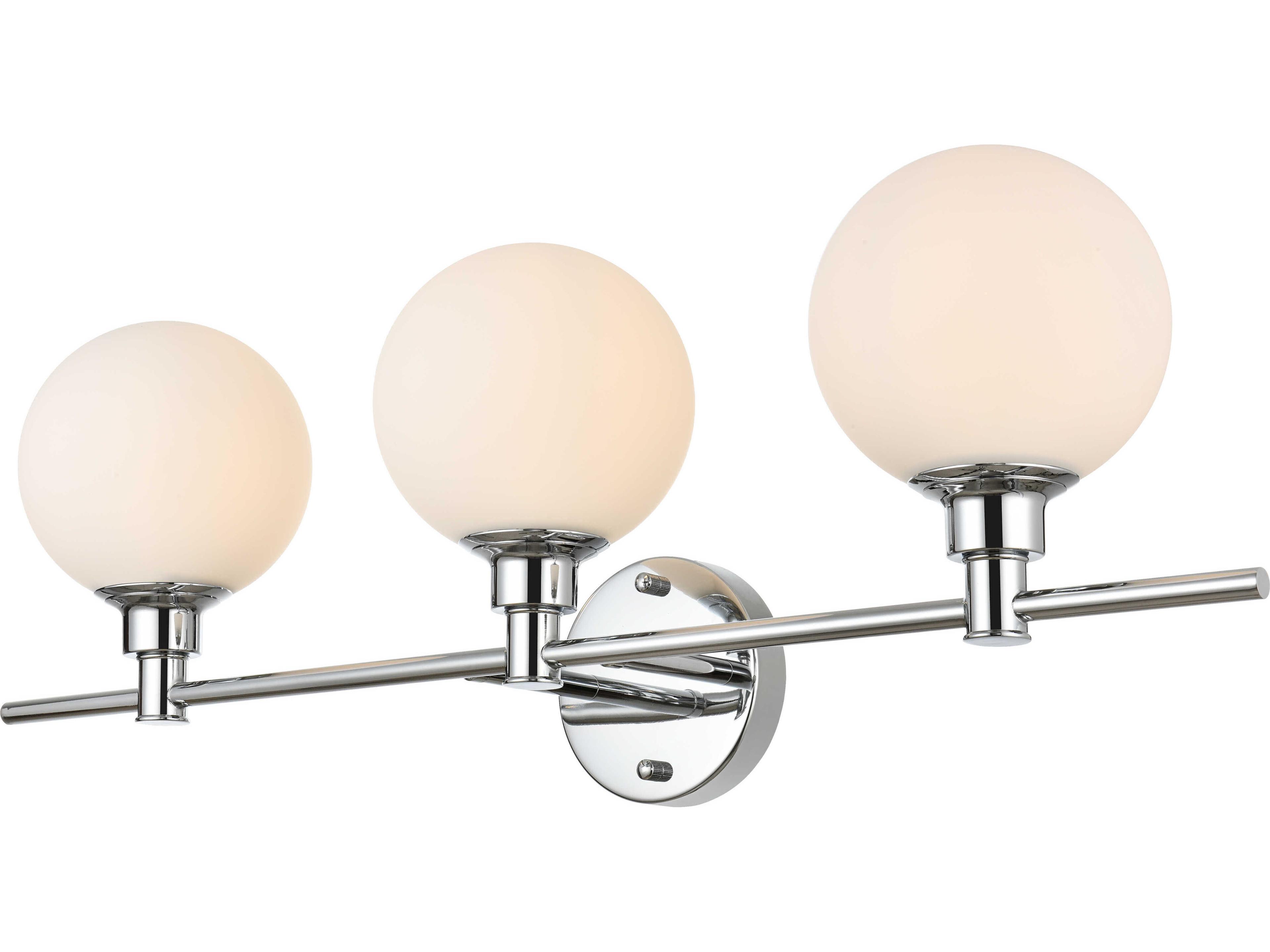 Elegant Lighting Cordelia 3-Light Chrome Glass Vanity Light