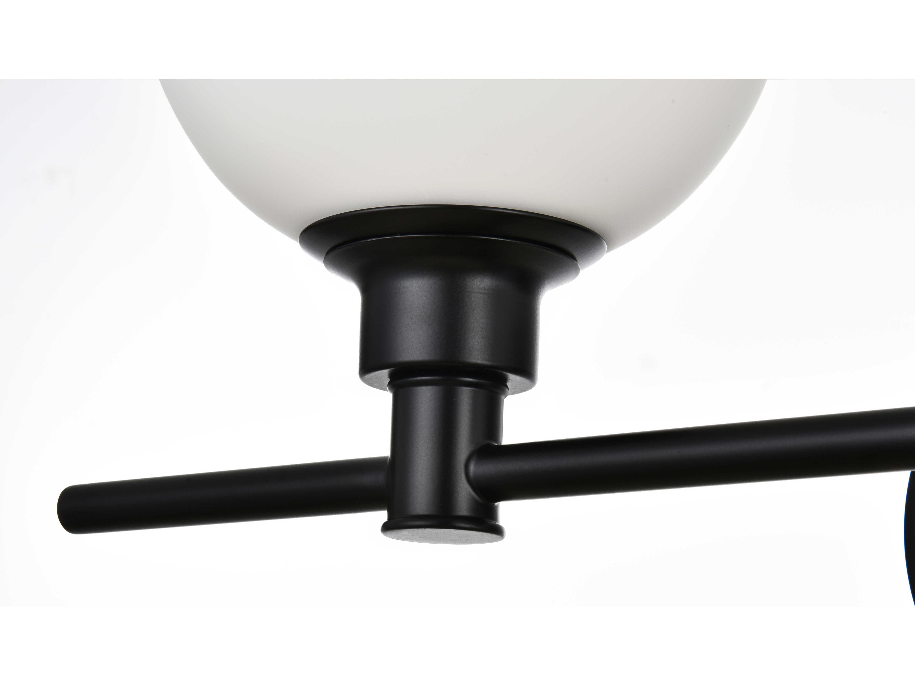 Elegant Lighting Cordelia 4-Light Black Glass Vanity Light