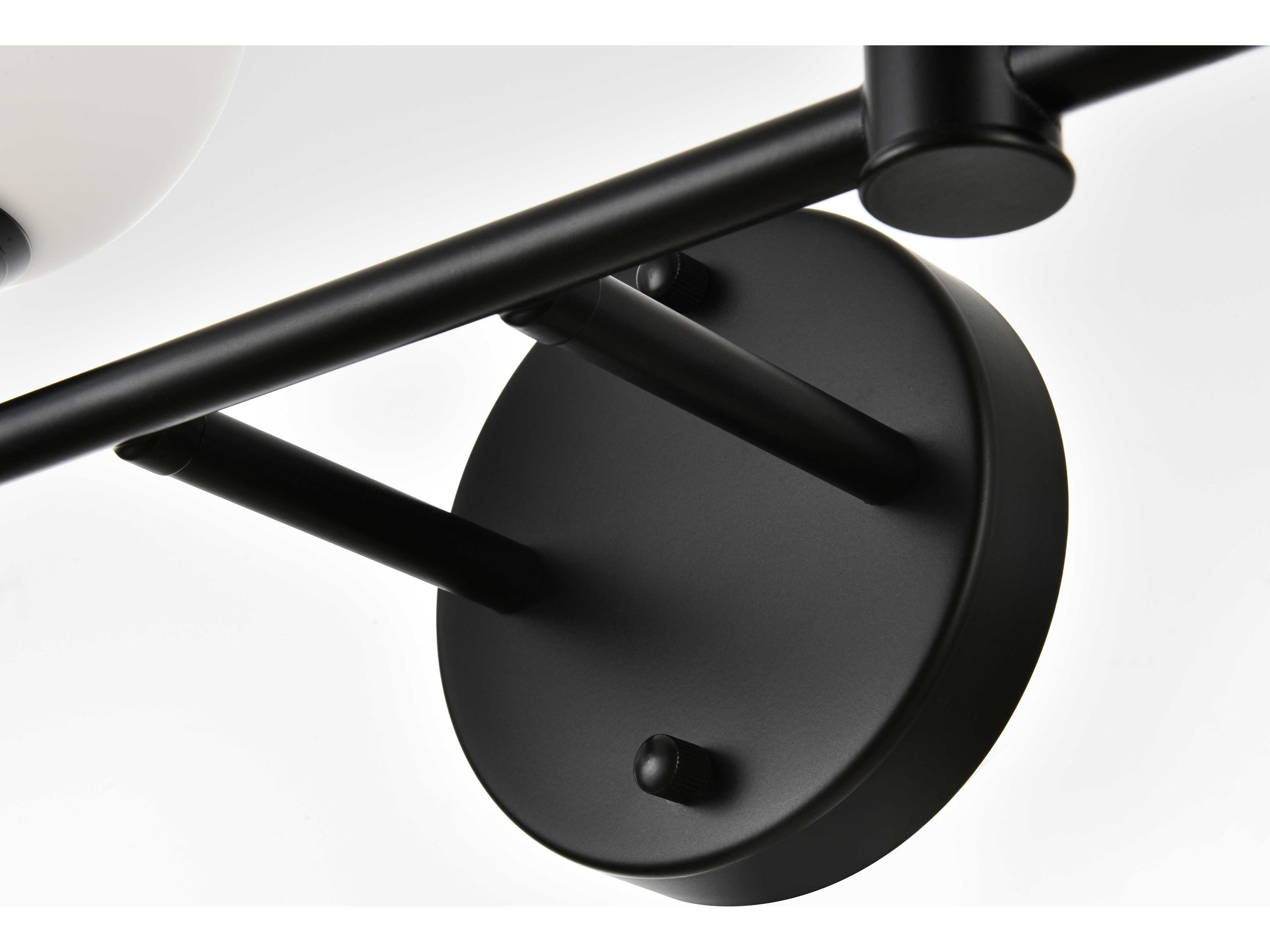 Elegant Lighting Cordelia 4-Light Black Glass Vanity Light