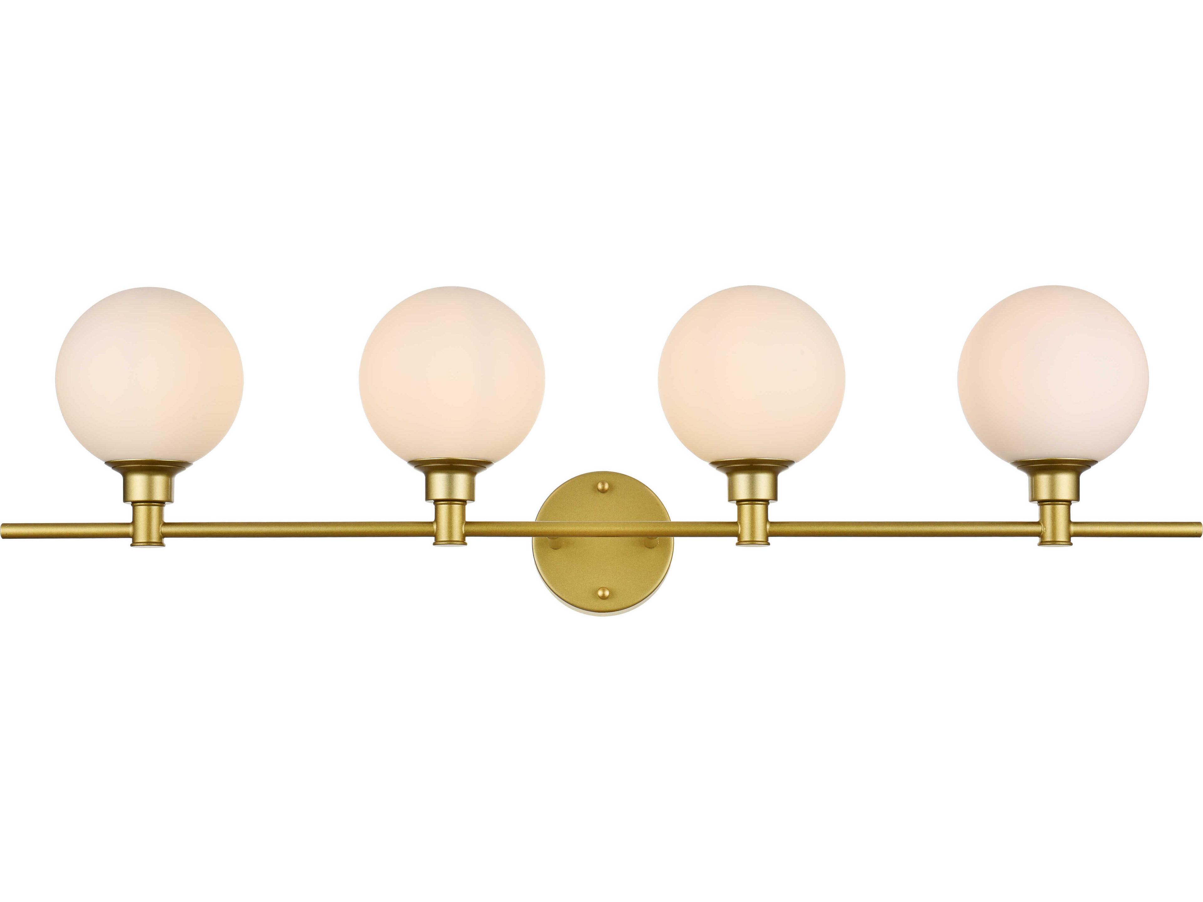 Elegant Lighting Cordelia 4-Light Brass Glass Vanity Light