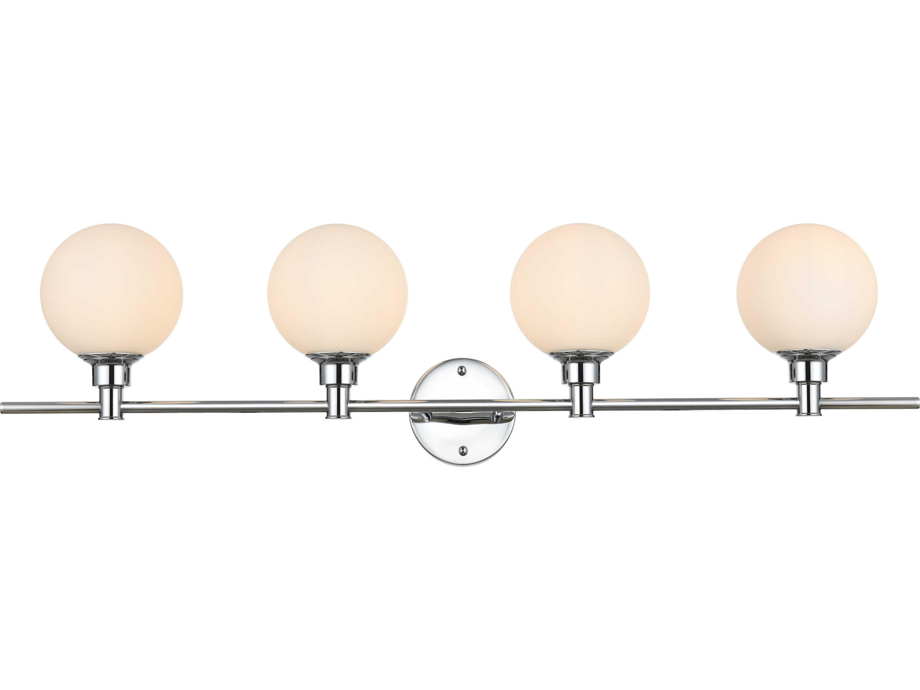 Elegant Lighting Cordelia 4-Light Chrome Glass Vanity Light