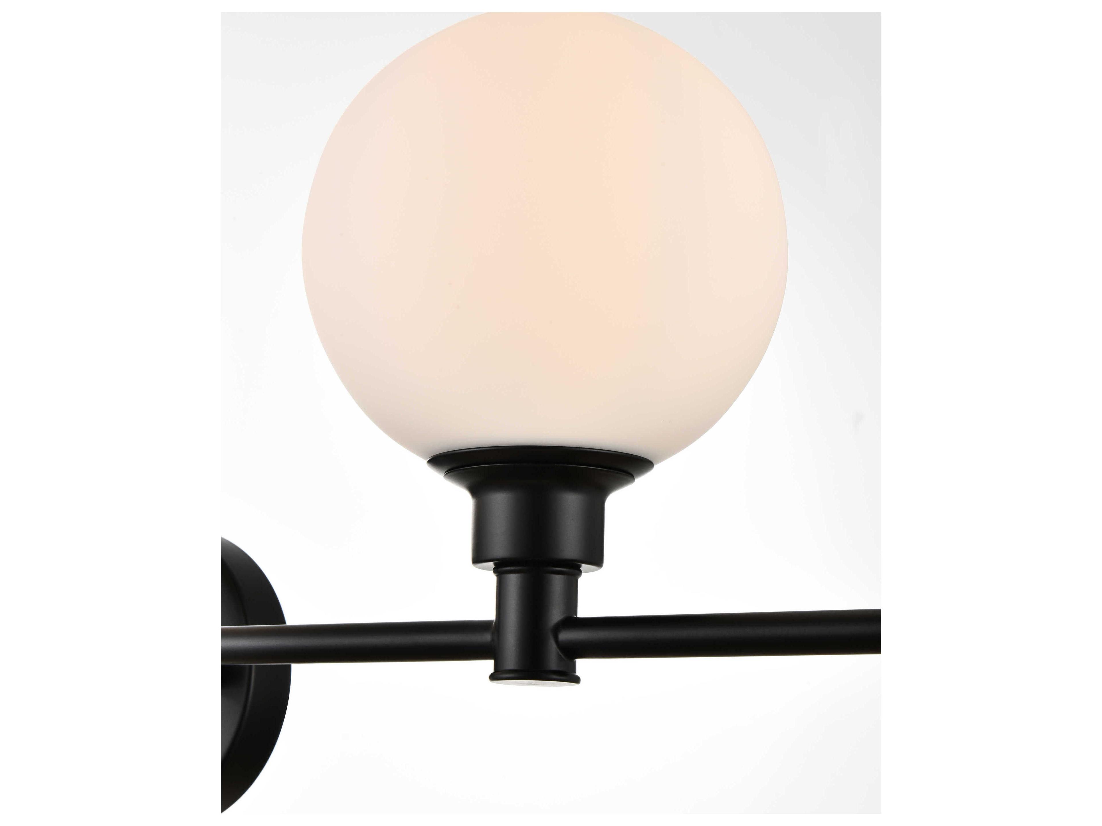 Elegant Lighting Cordelia 5-Light Black Glass Vanity Light