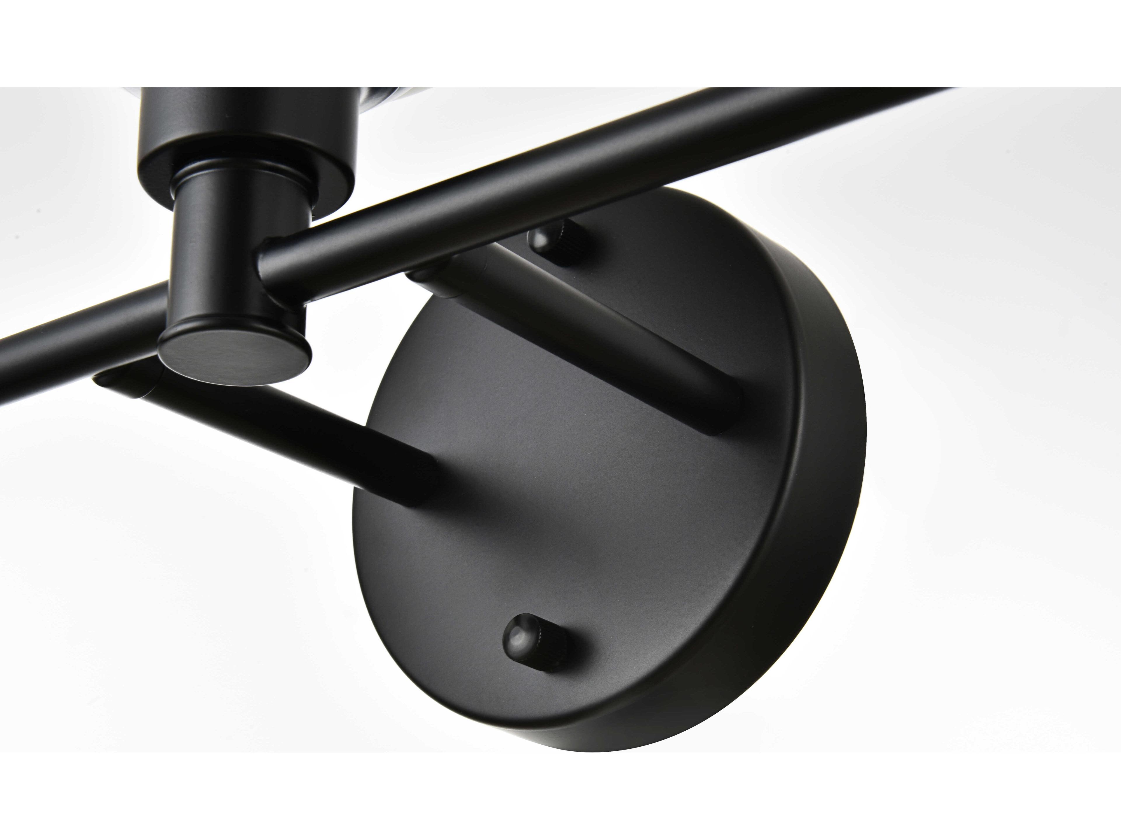 Elegant Lighting Cordelia 5-Light Black Glass Vanity Light