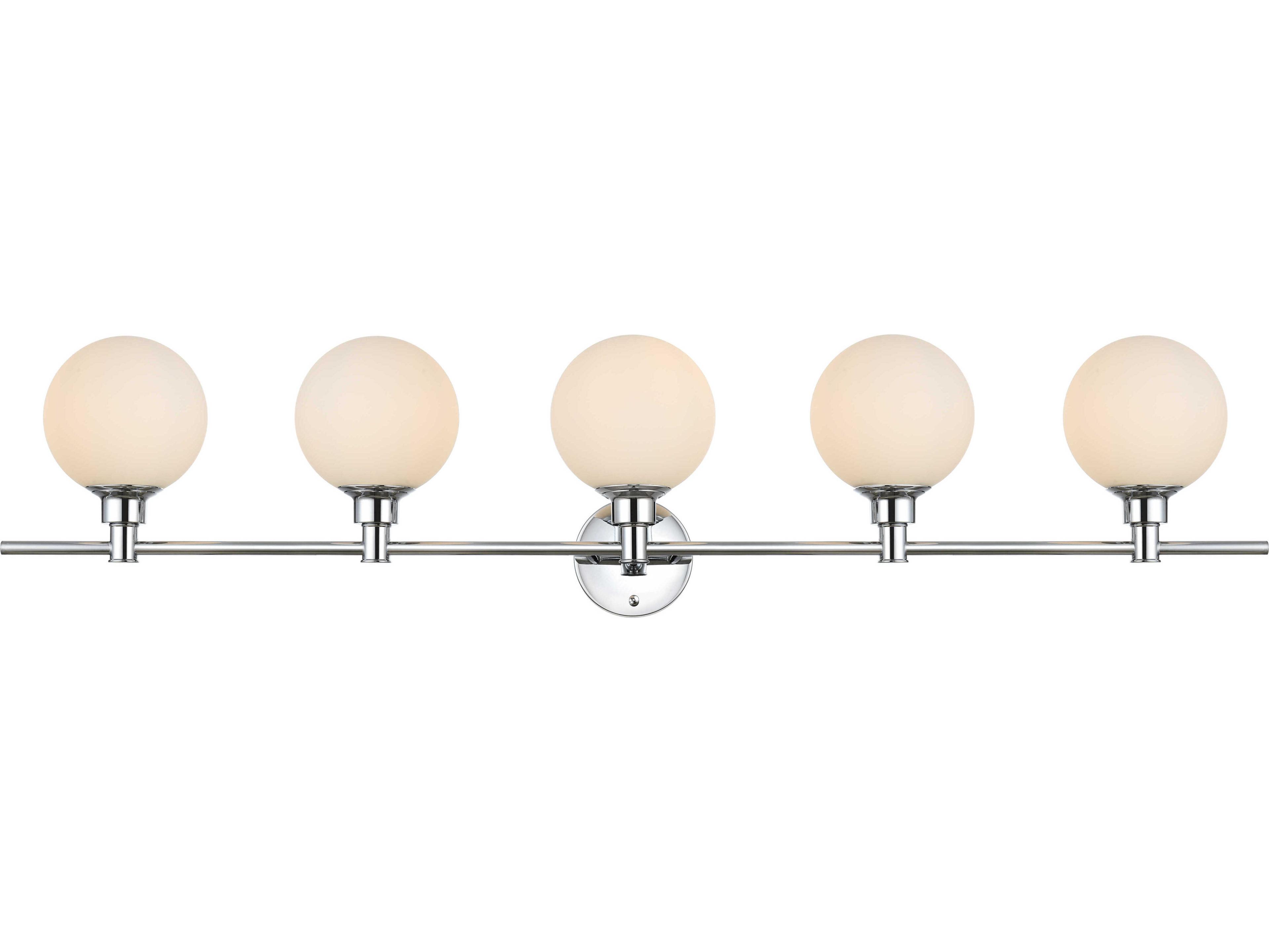 Elegant Lighting Cordelia 5-Light Chrome Glass Vanity Light