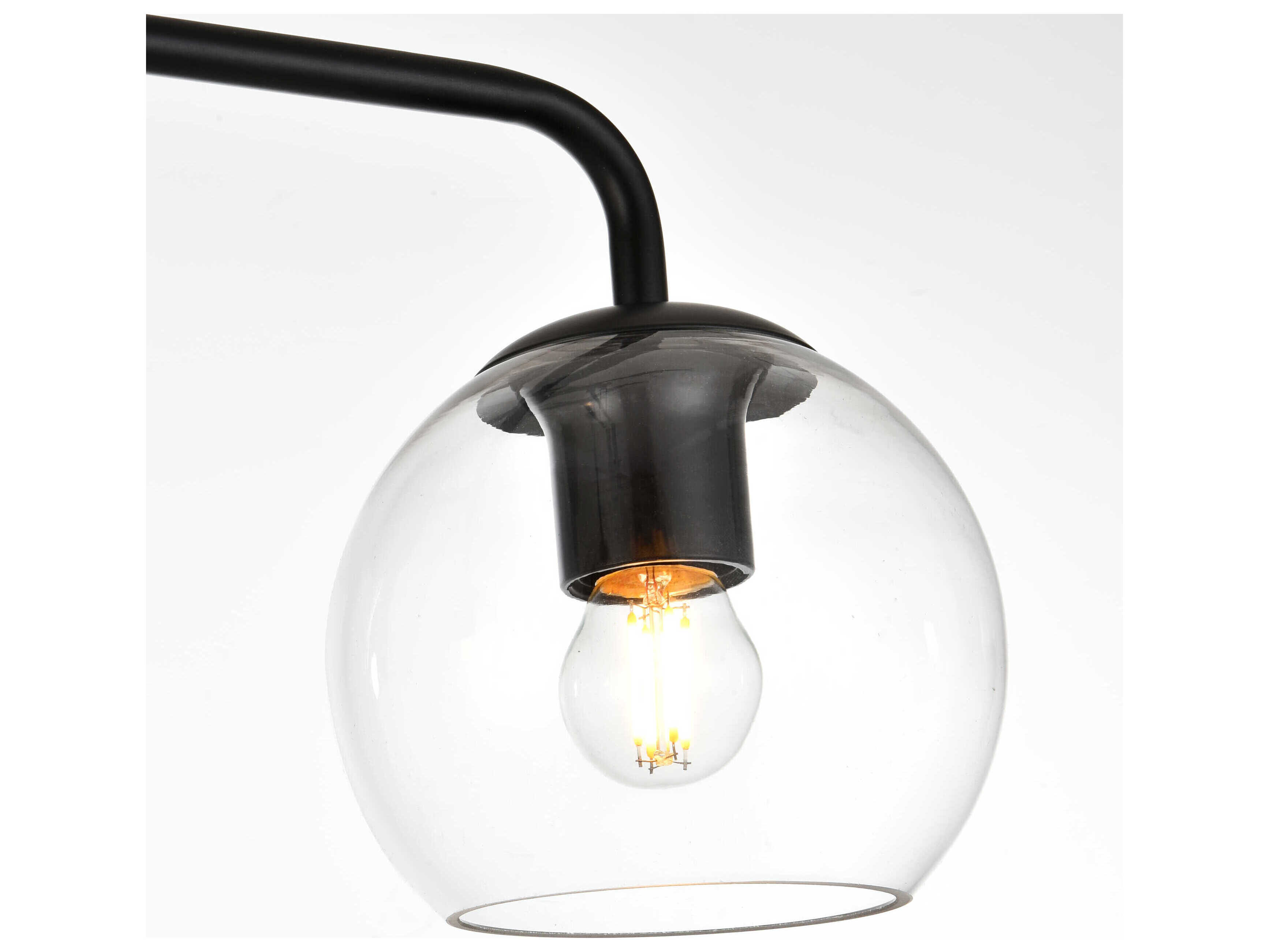 Elegant Lighting Genesis 2-Light Black Glass Vanity Light