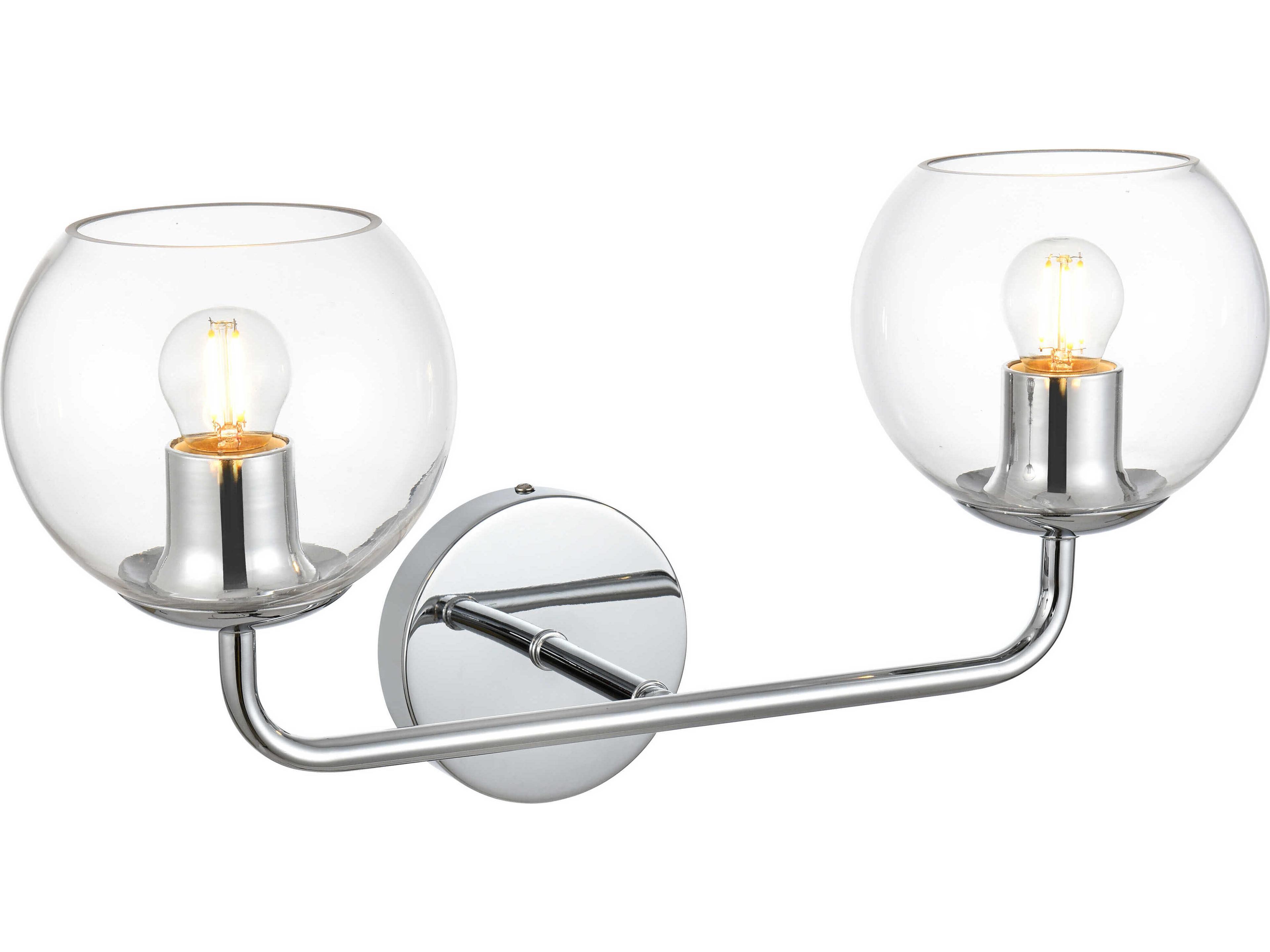 Elegant Lighting Genesis 2-Light Chrome Glass Vanity Light