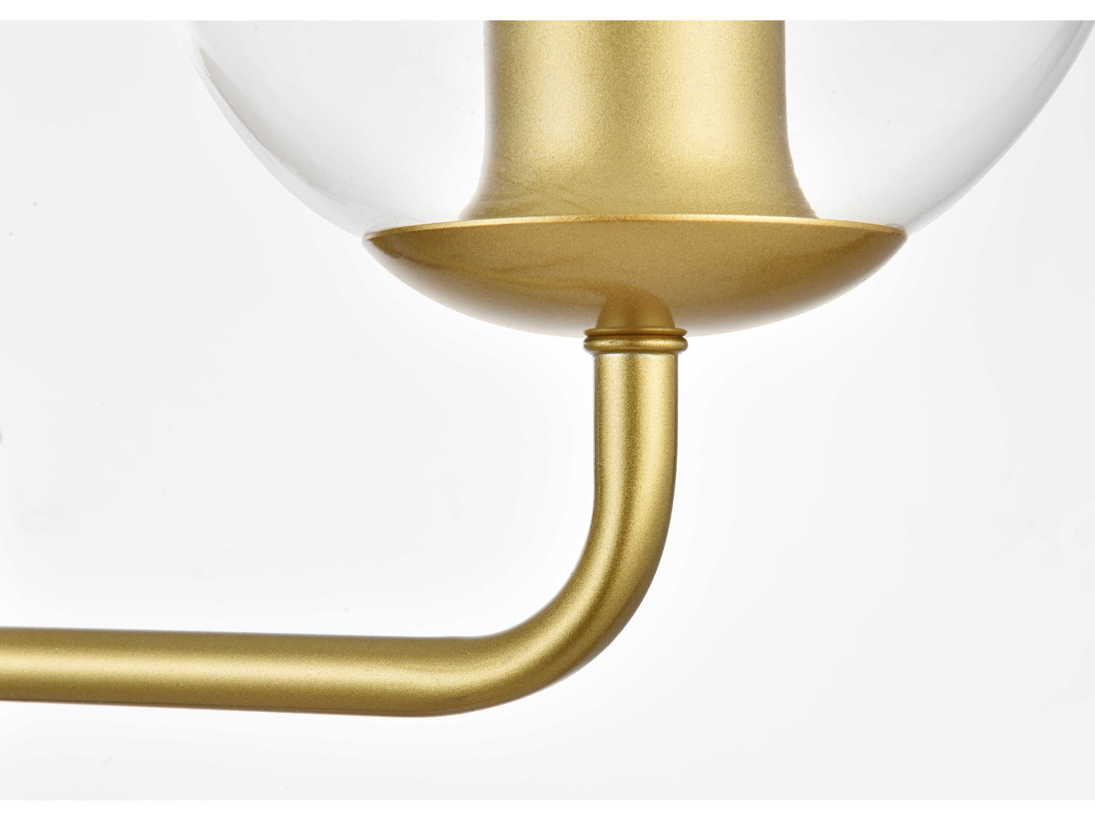 Elegant Lighting Genesis 3-Light Brass Glass Vanity Light