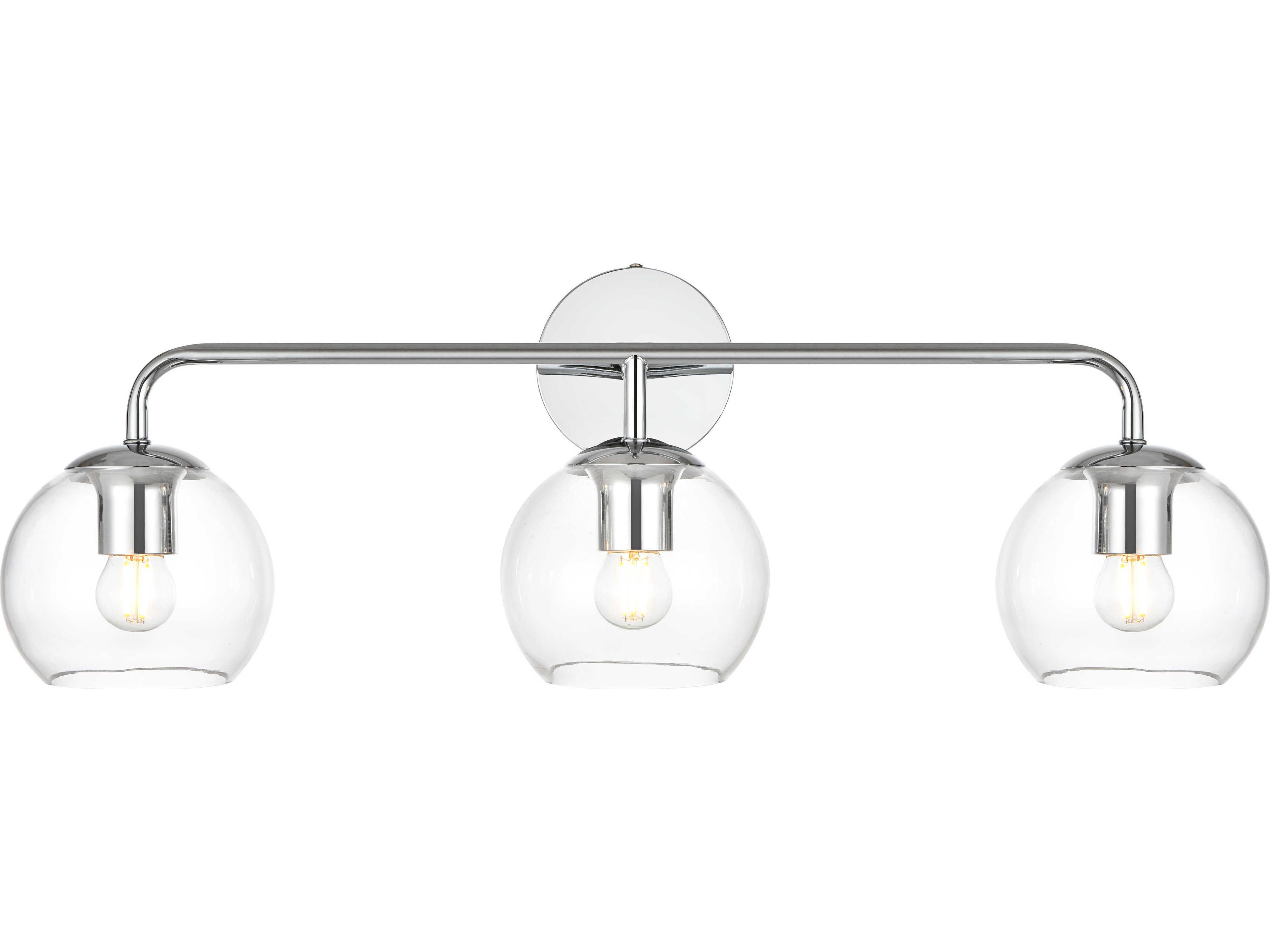 Elegant Lighting Genesis 3-Light Chrome Glass Vanity Light