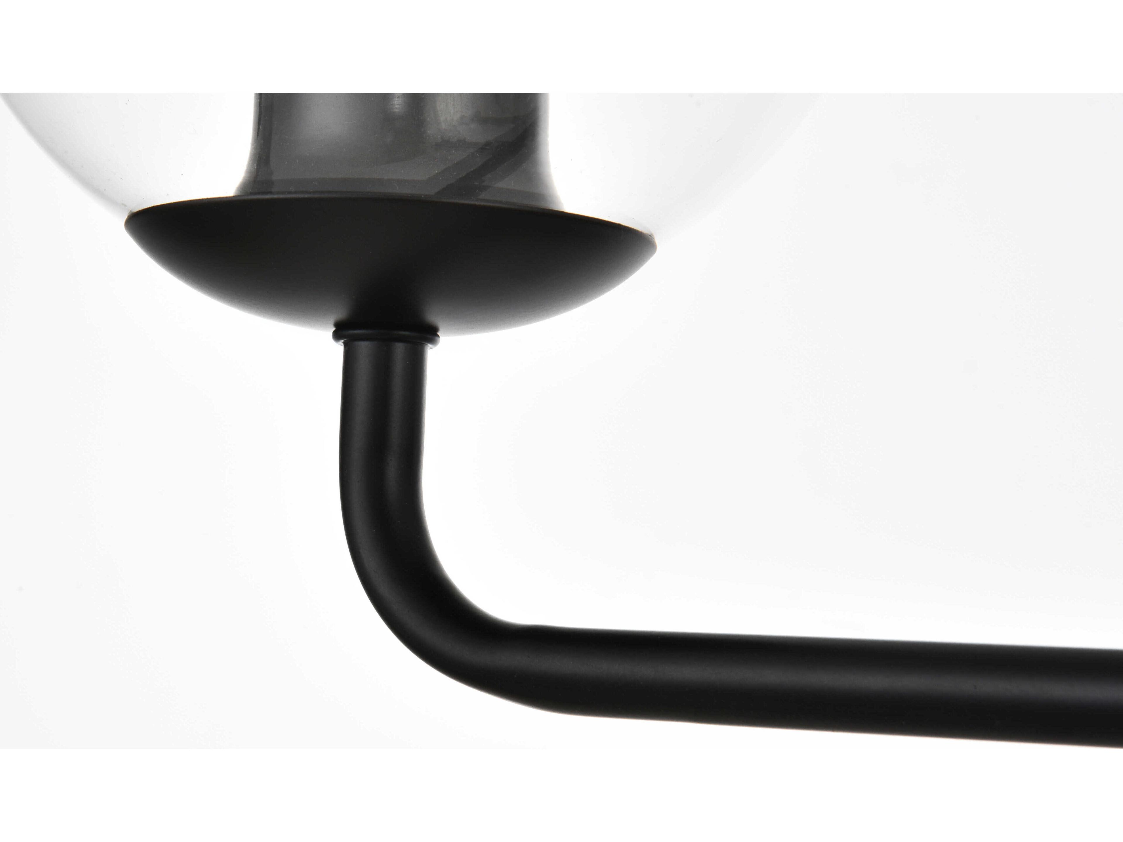 Elegant Lighting Genesis 4-Light Black Glass Vanity Light