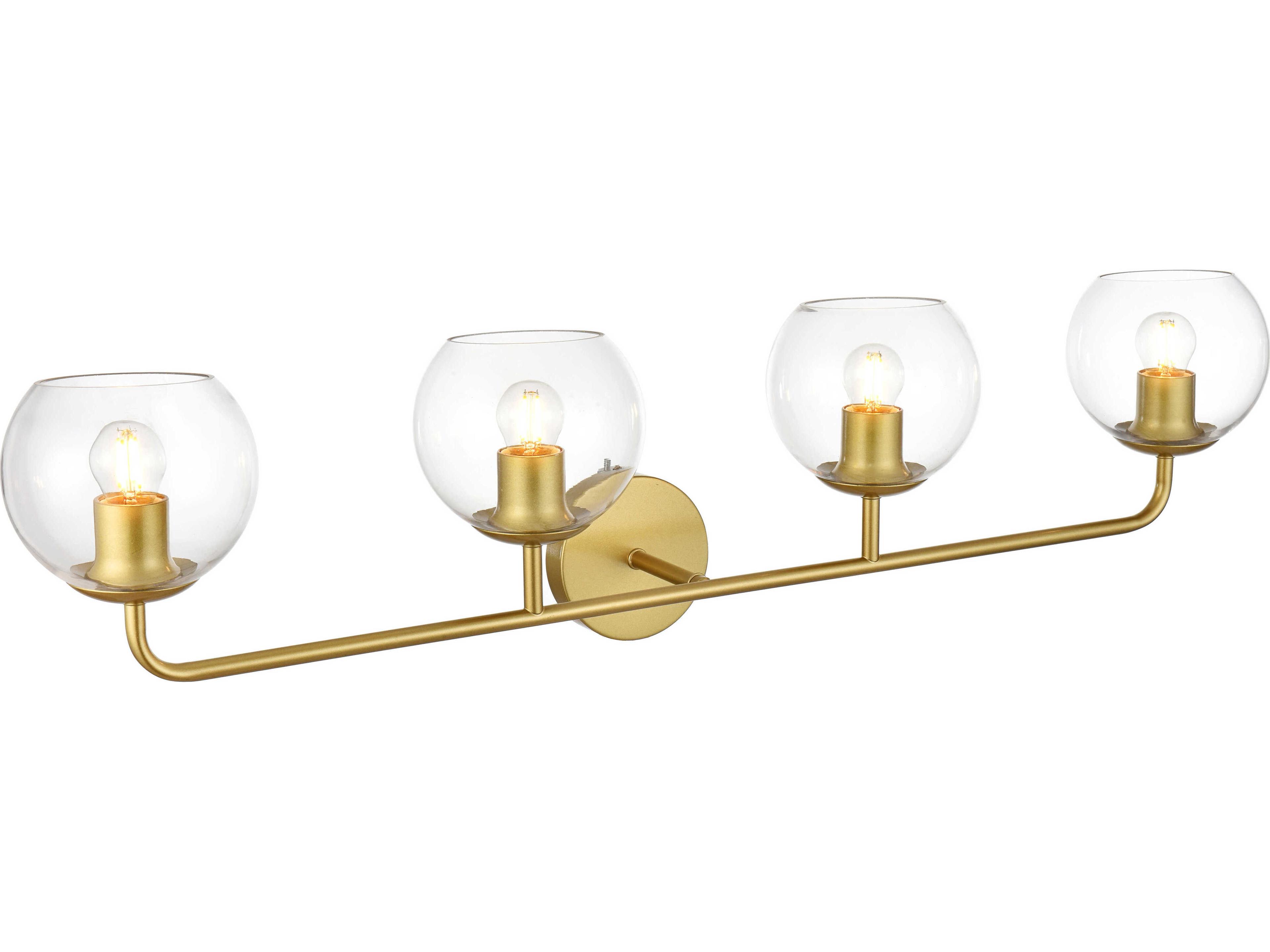 Elegant Lighting Genesis 4-Light Brass Glass Vanity Light