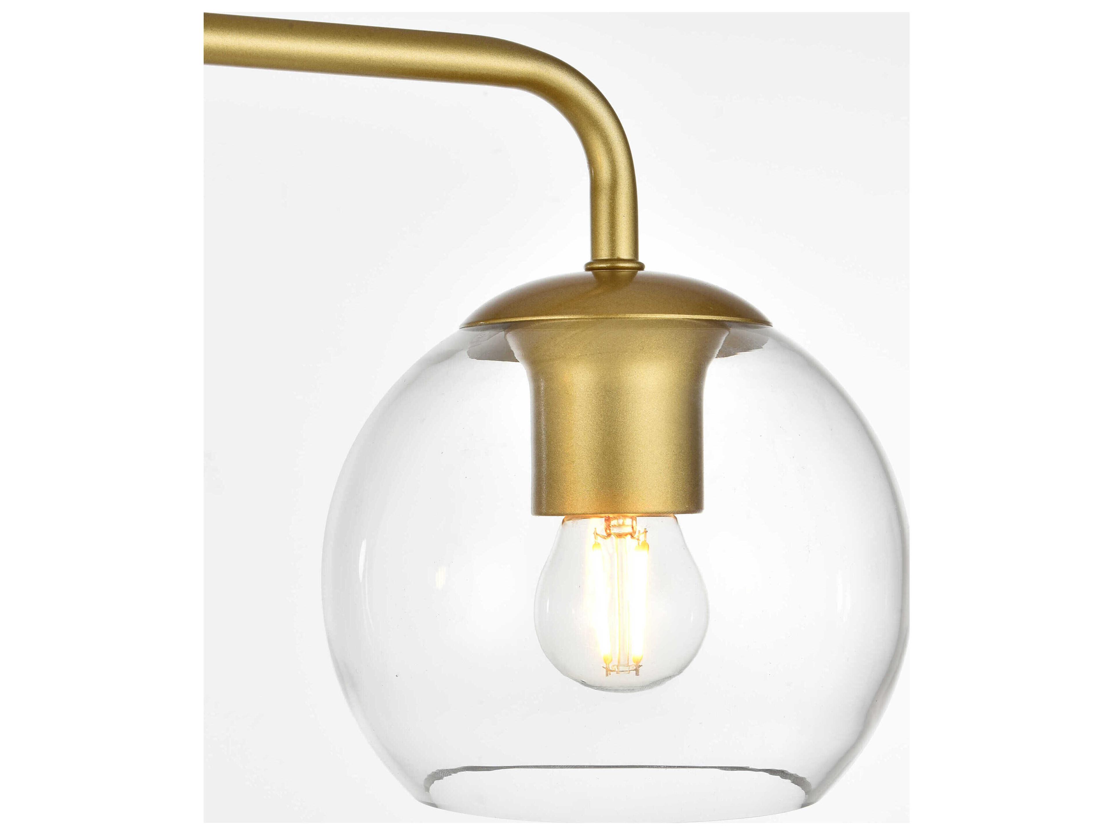 Elegant Lighting Genesis 4-Light Brass Glass Vanity Light