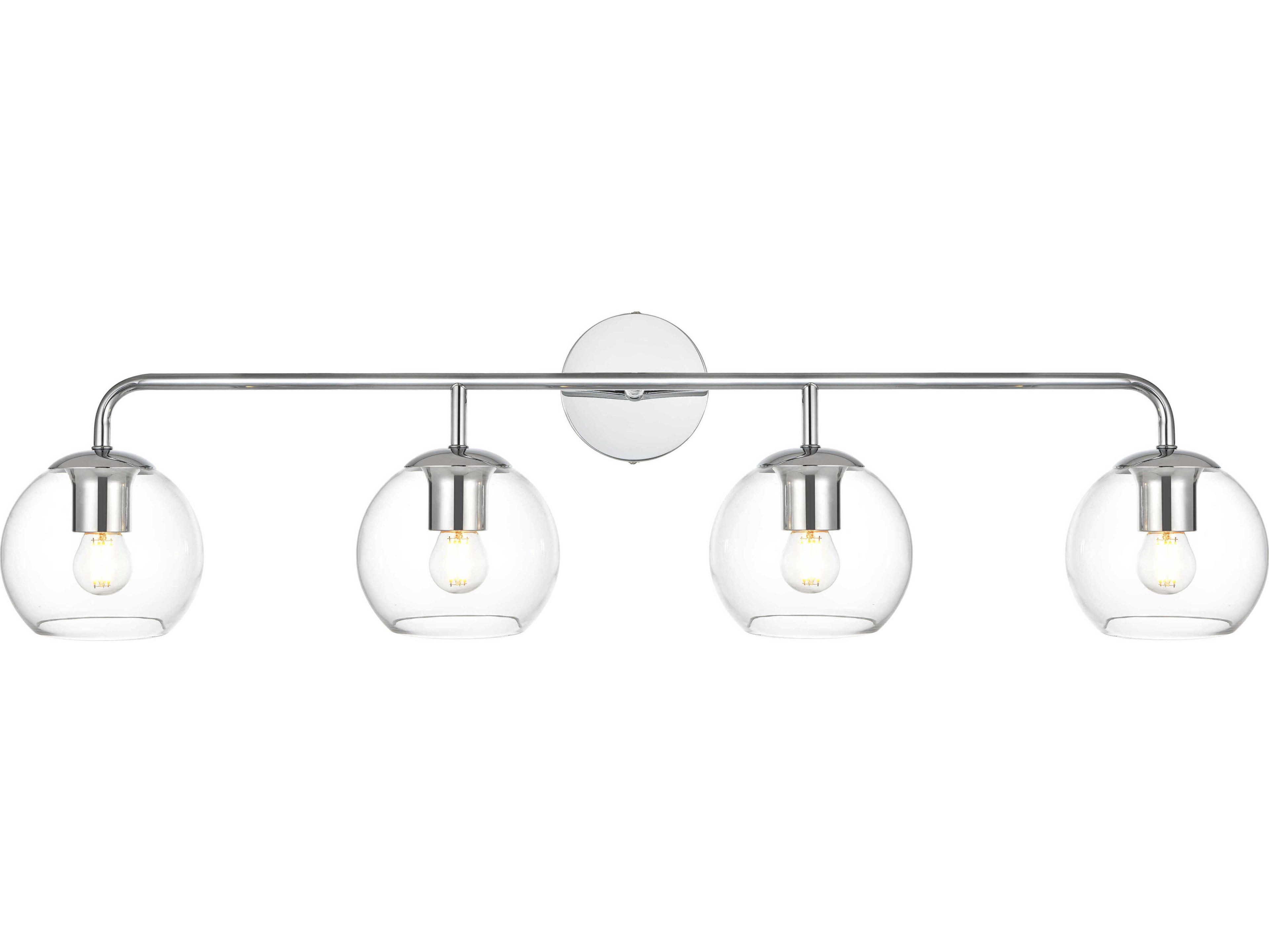 Elegant Lighting Genesis 4-Light Chrome Glass Vanity Light
