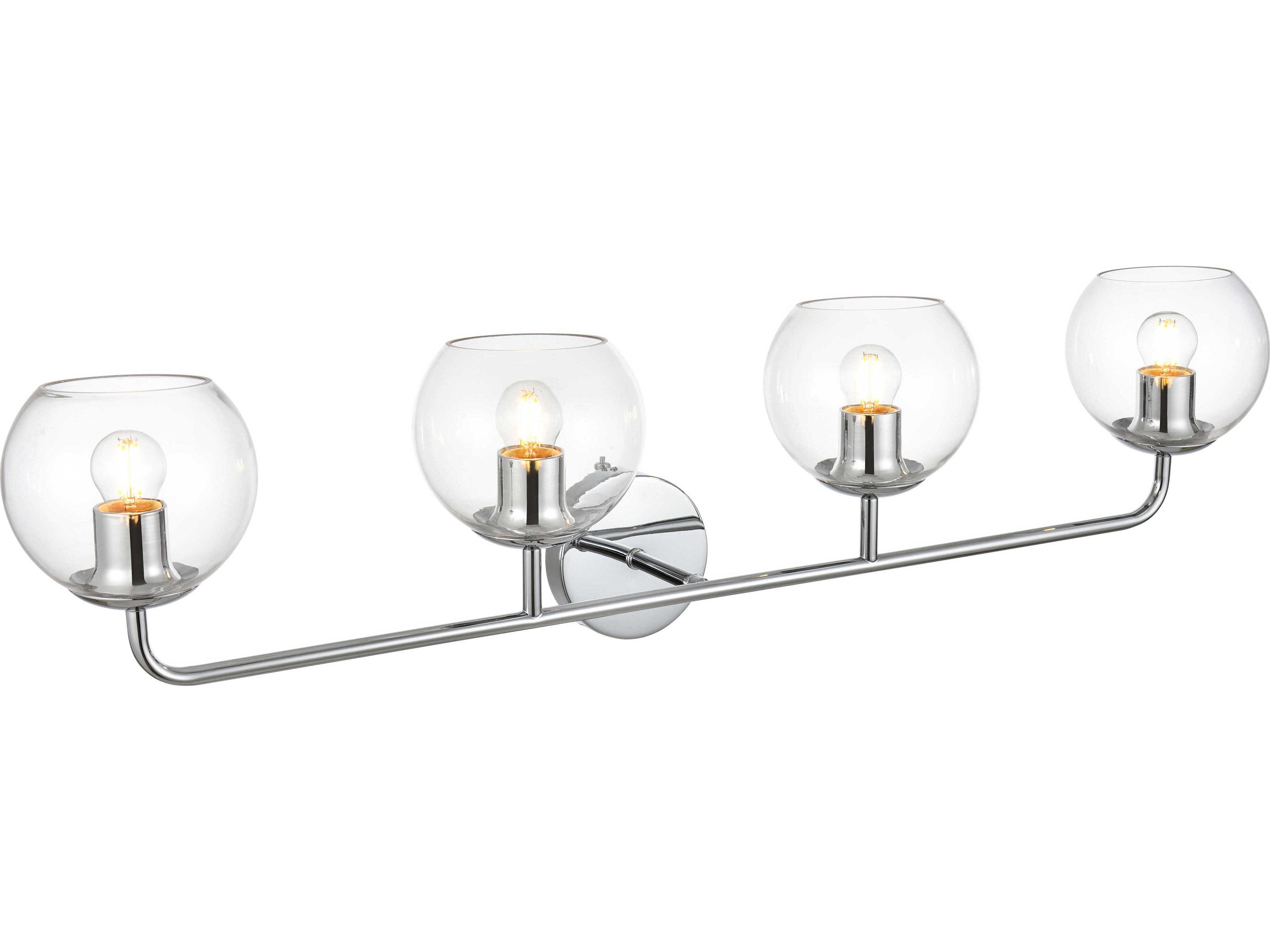 Elegant Lighting Genesis 4-Light Chrome Glass Vanity Light