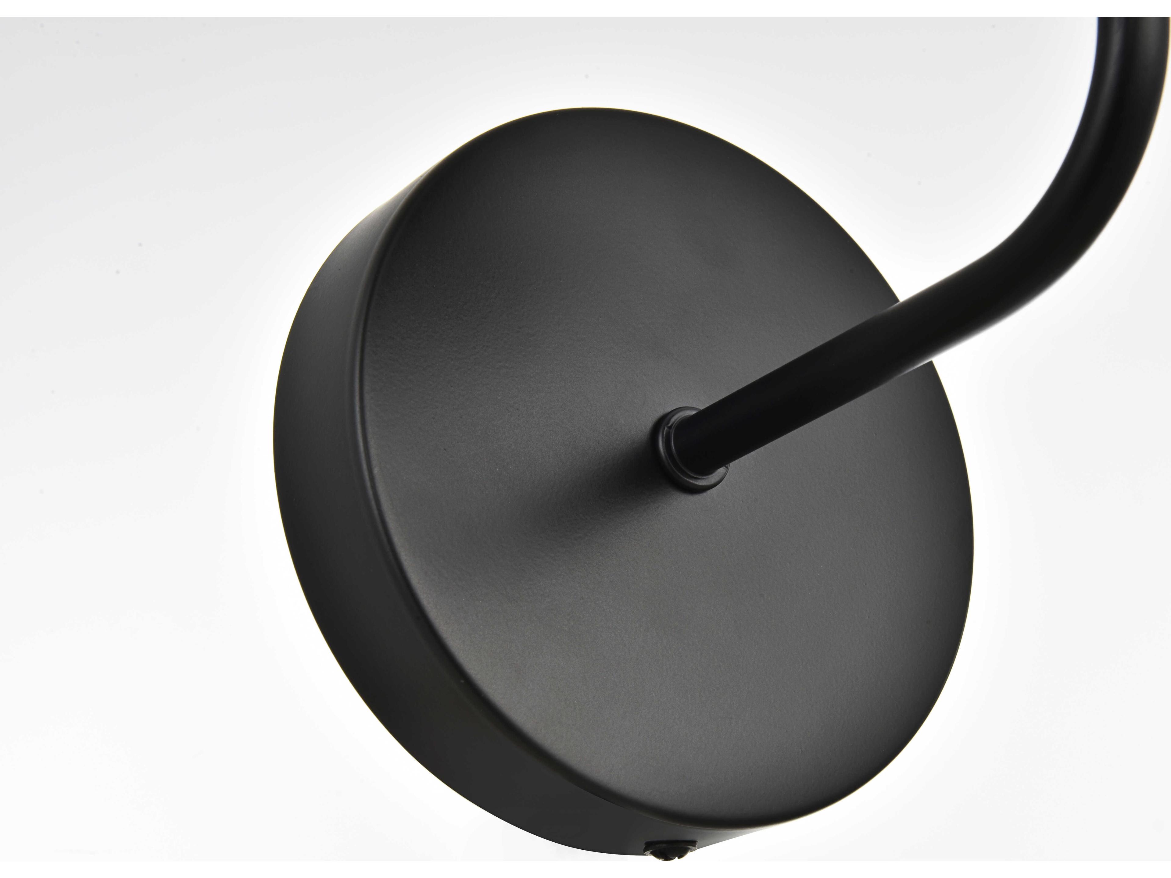 Elegant Lighting Genesis 1-Light Black Glass Wall Sconce