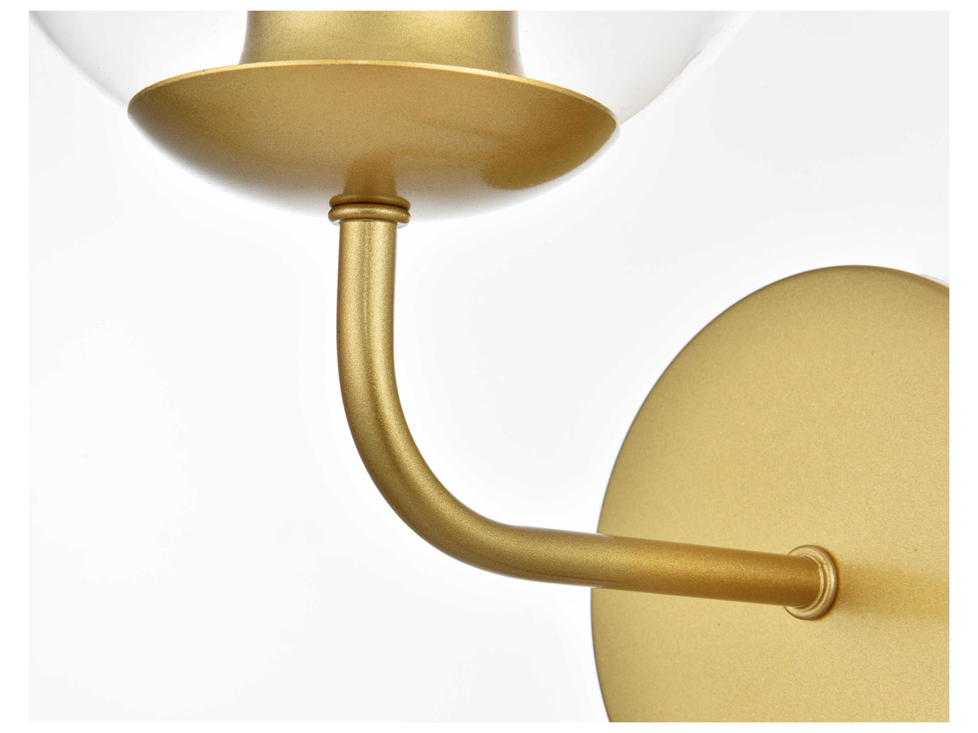 Elegant Lighting Genesis 1-Light Brass Glass Wall Sconce