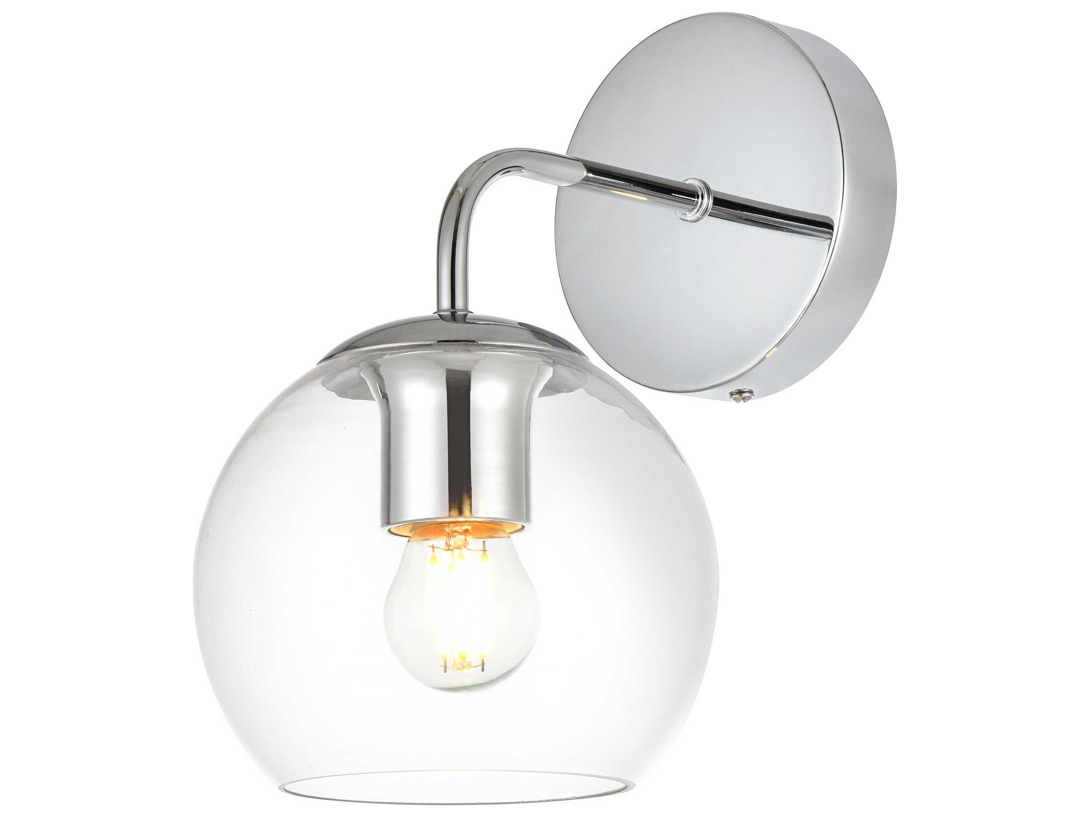 Elegant Lighting Genesis 1-Light Chrome Glass Wall Sconce