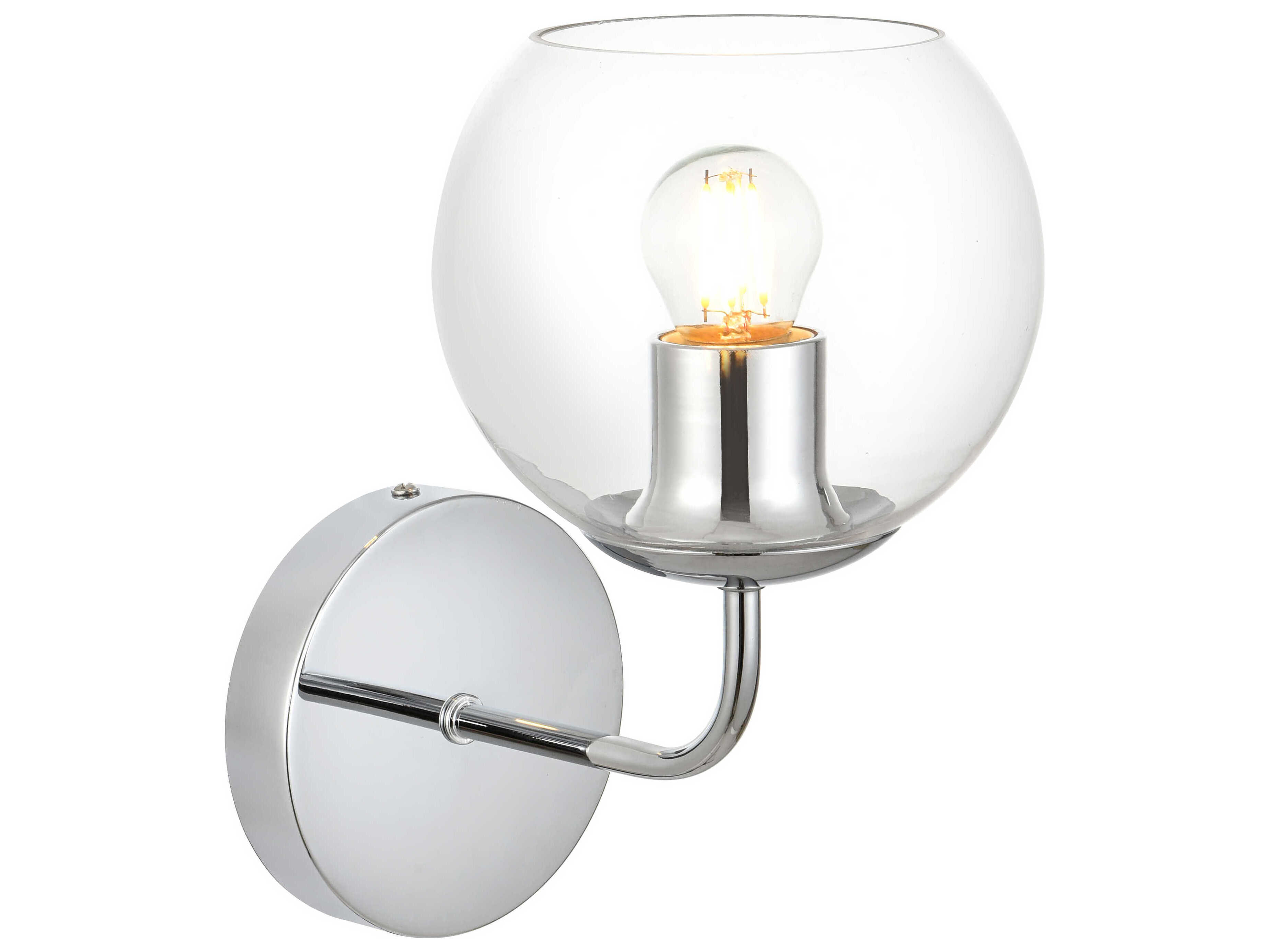 Elegant Lighting Genesis 1-Light Chrome Glass Wall Sconce