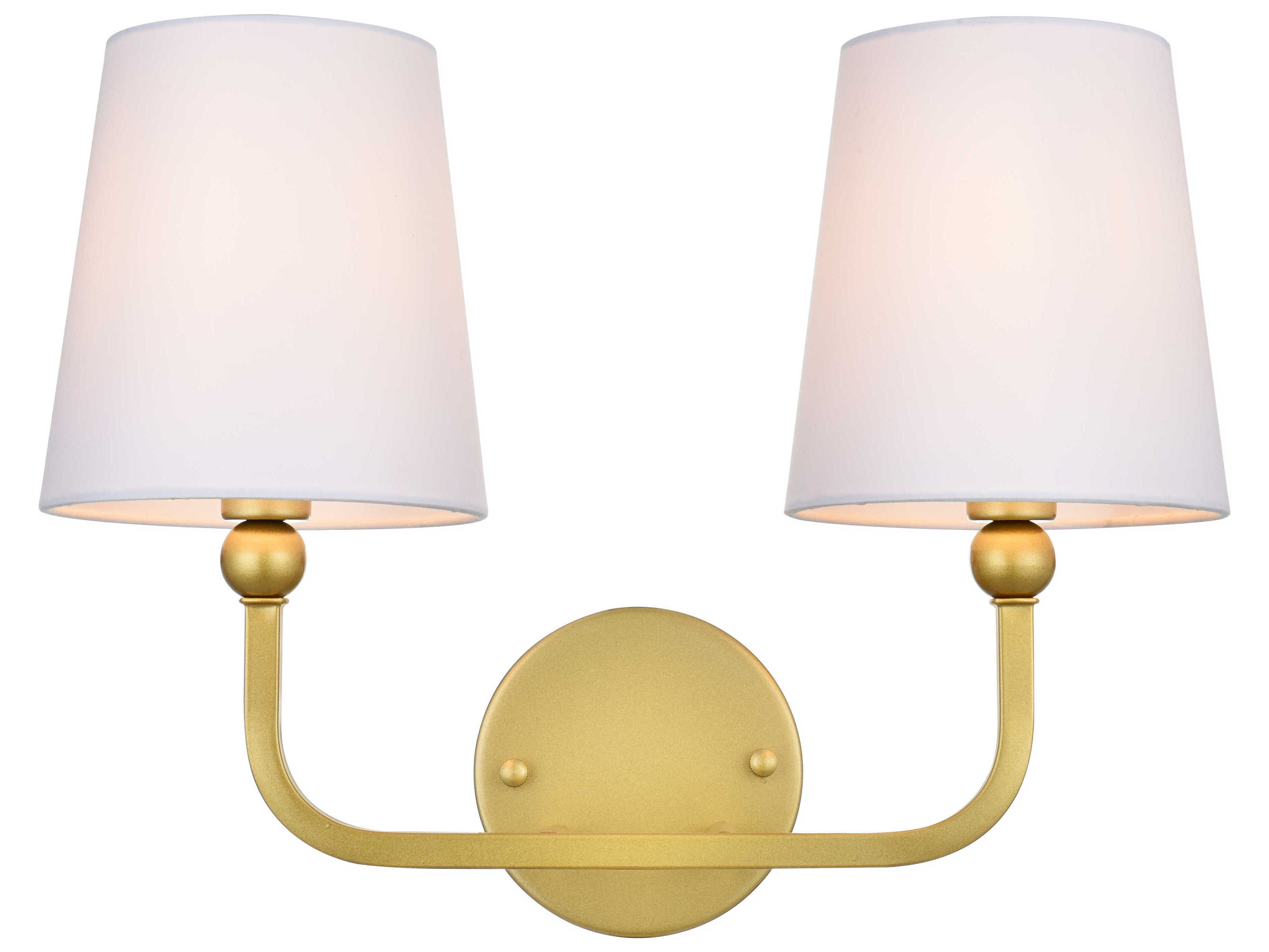 Elegant Lighting Colson 2-Light Brass Glass Vanity Light