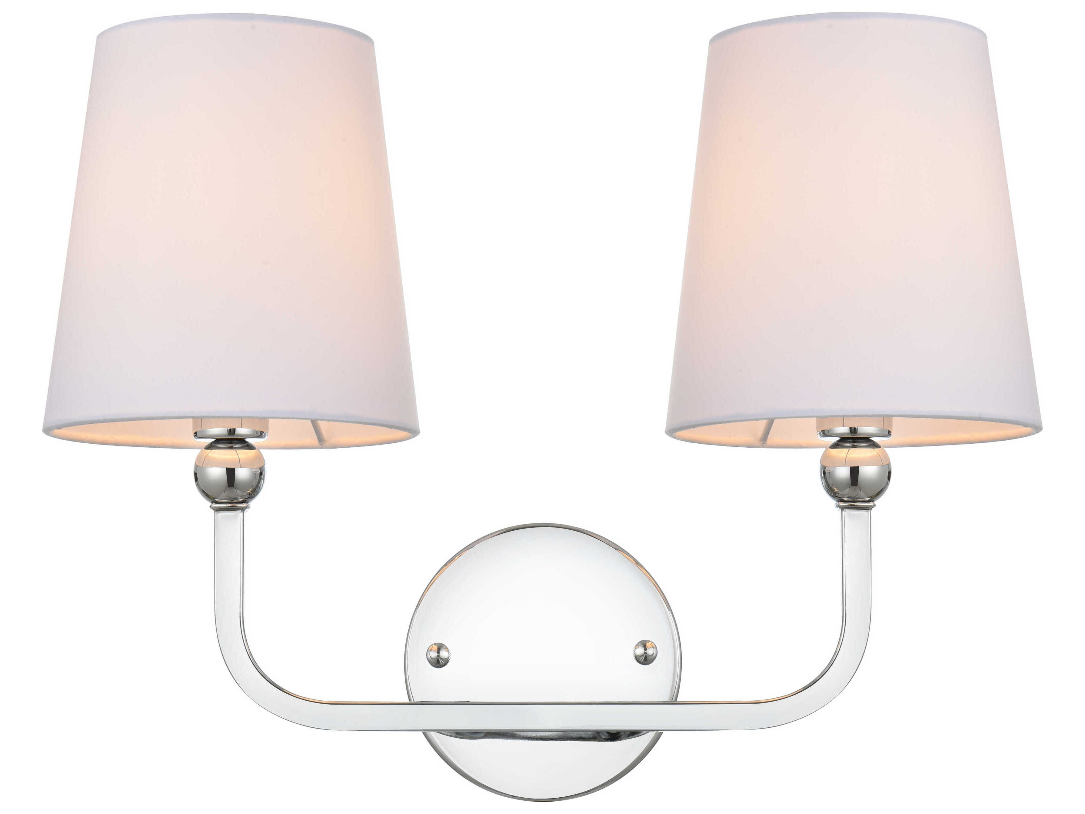 Elegant Lighting Colson 2-Light Chrome Glass Vanity Light