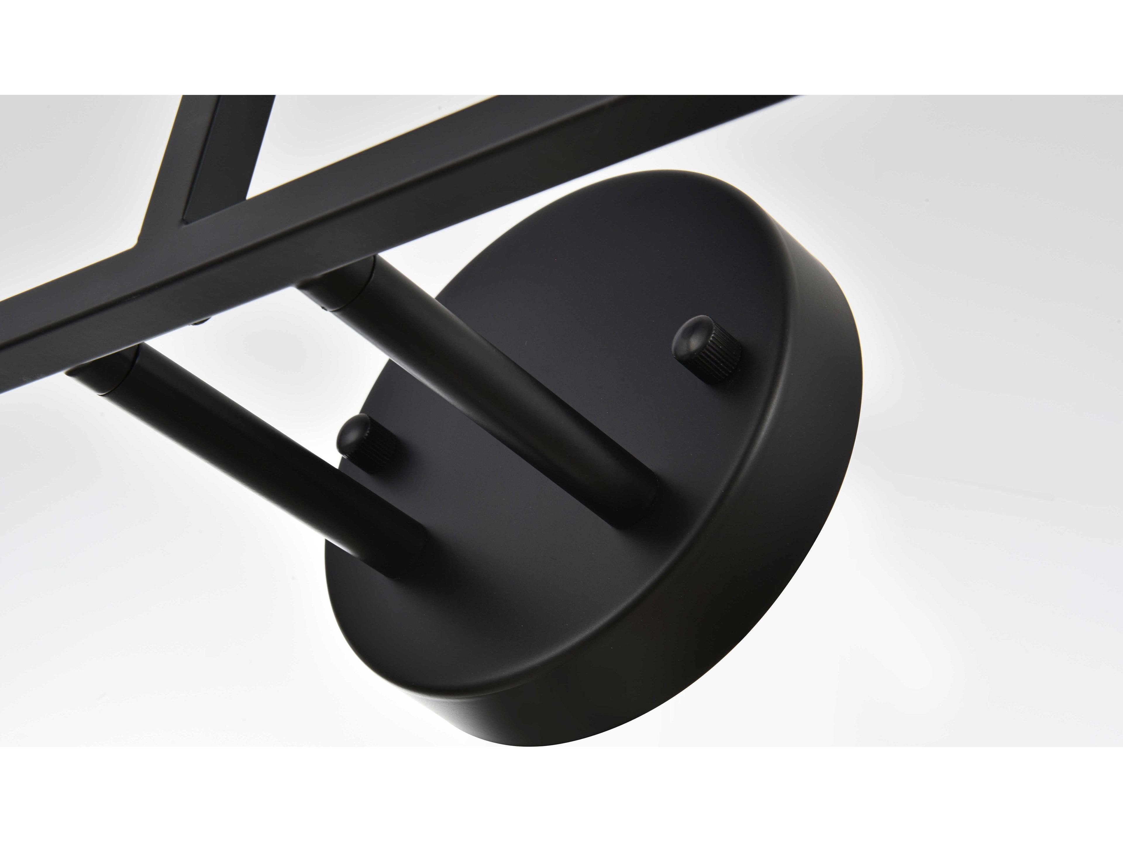 Elegant Lighting Colson 3-Light Black Glass Vanity Light