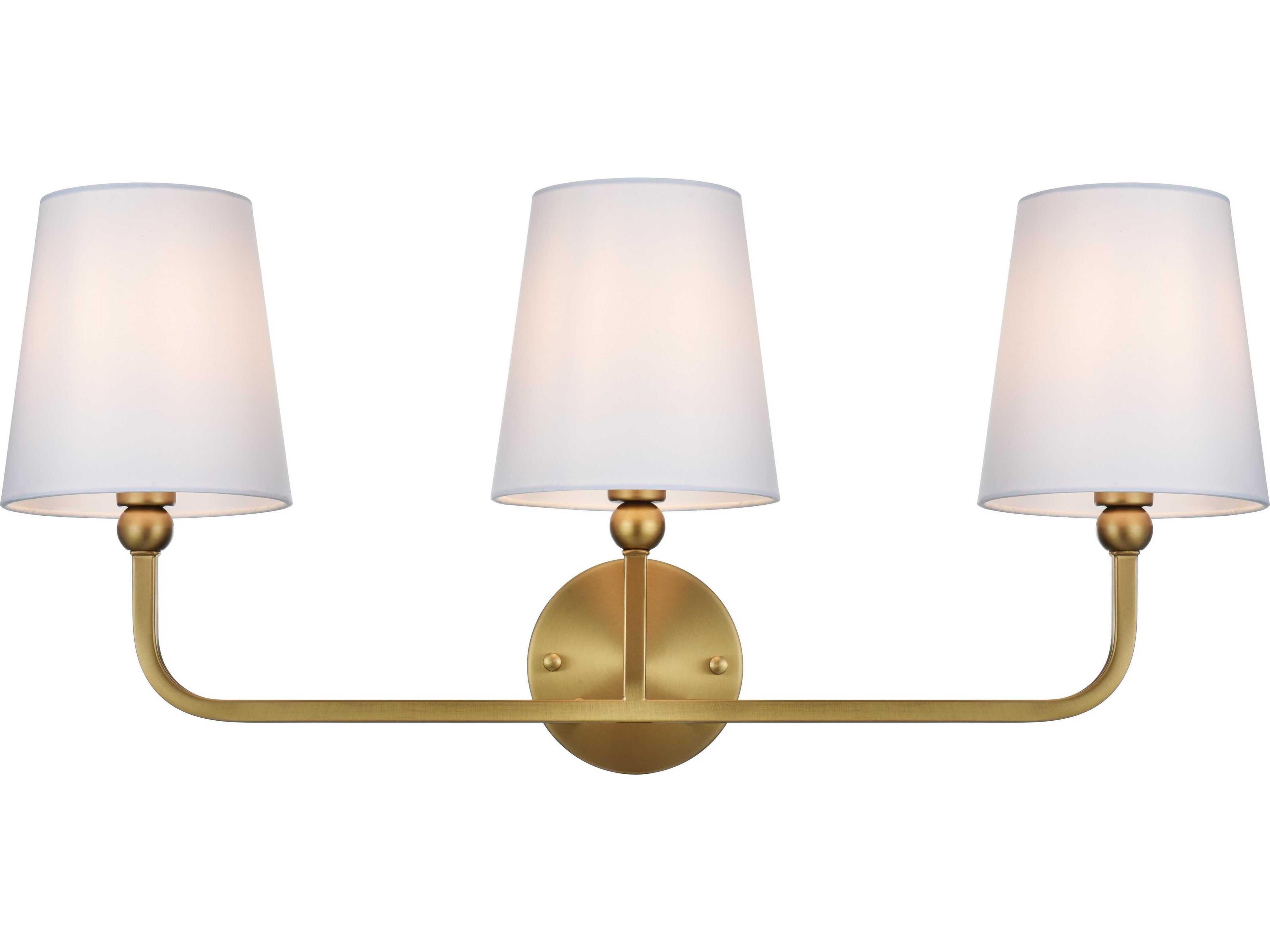 Elegant Lighting Senna 3-Light Satin Gold Vanity Light