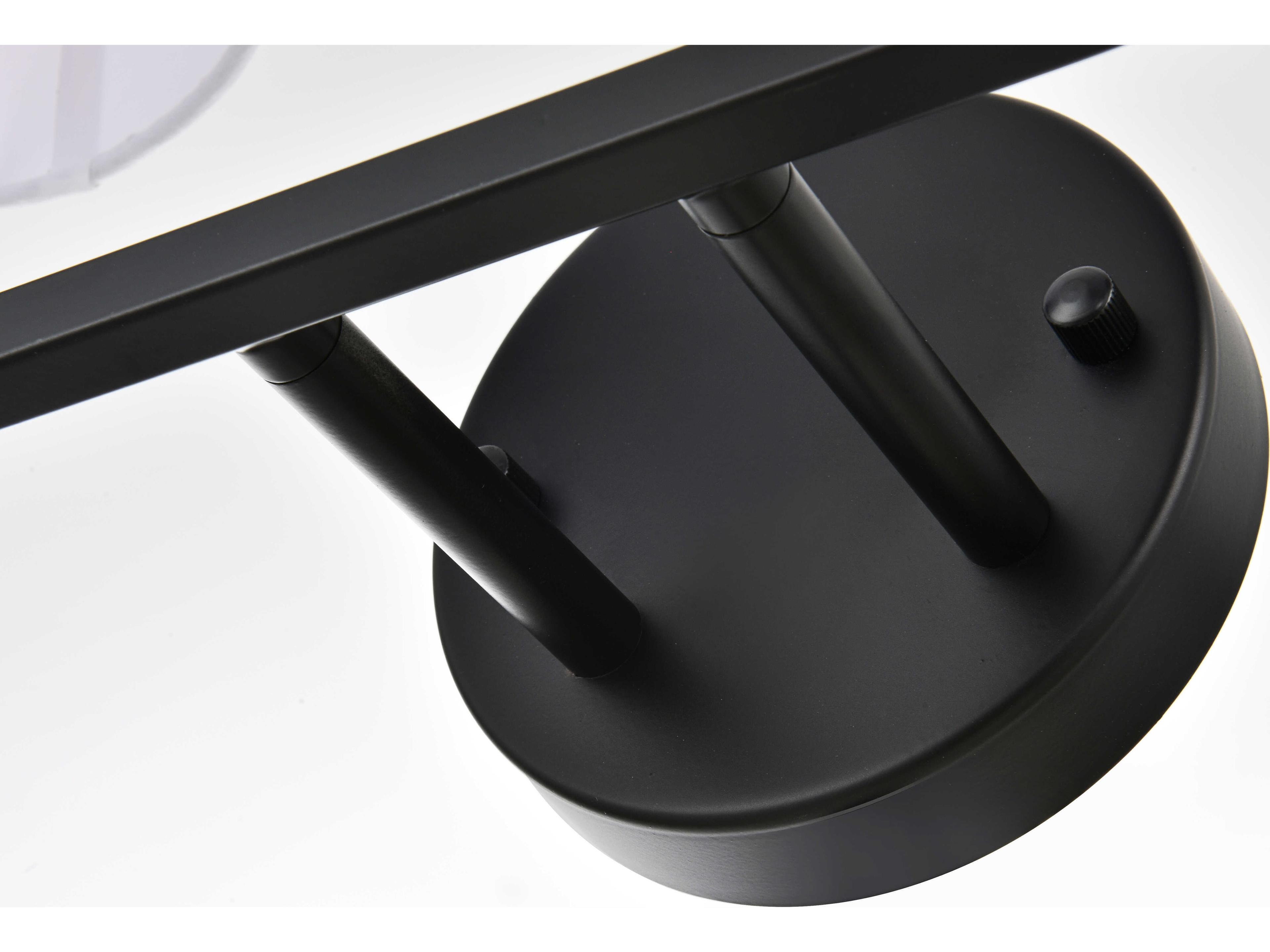 Elegant Lighting Colson 4-Light Black Glass Vanity Light